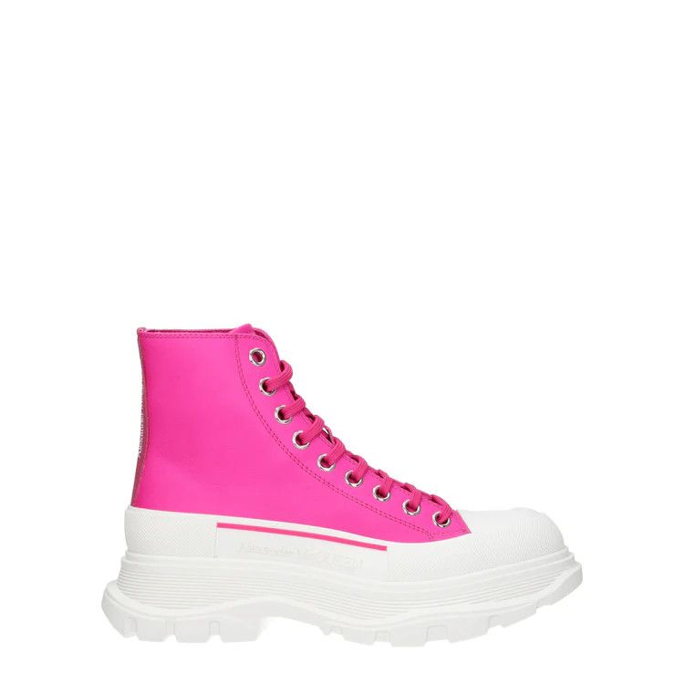 ob1o1e0524 Ankle Boots in Fuchsia/White