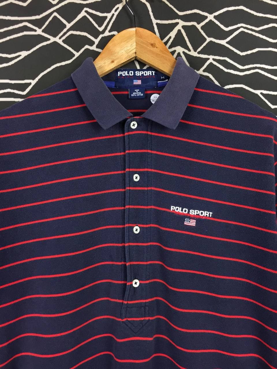 Polo Ralph Lauren Vtg Polo Sport Ralph Lauren Embroidered Logo Stripe Polo Tee Size US M / EU 48-50 / 2 - 3 Thumbnail