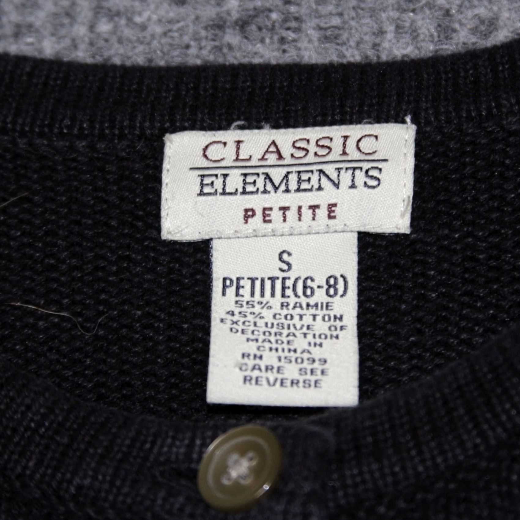 Vintage VINTAGE Classic Elements Cardigan Womens S Black Floral Knit Embroidered Button Front Cotton Ramie Sweater Size S / US 4 / IT 40 - 3 Thumbnail