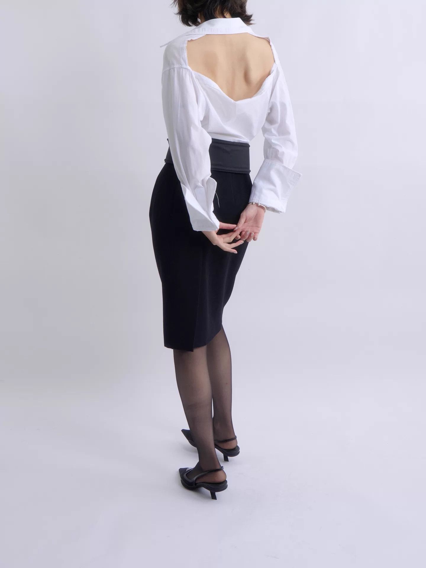 Helmut Lang HELMUT LANG 10s Backless Deconstructed White Shirt Size XS / US 0-2 / IT 36-38 - 6 Thumbnail
