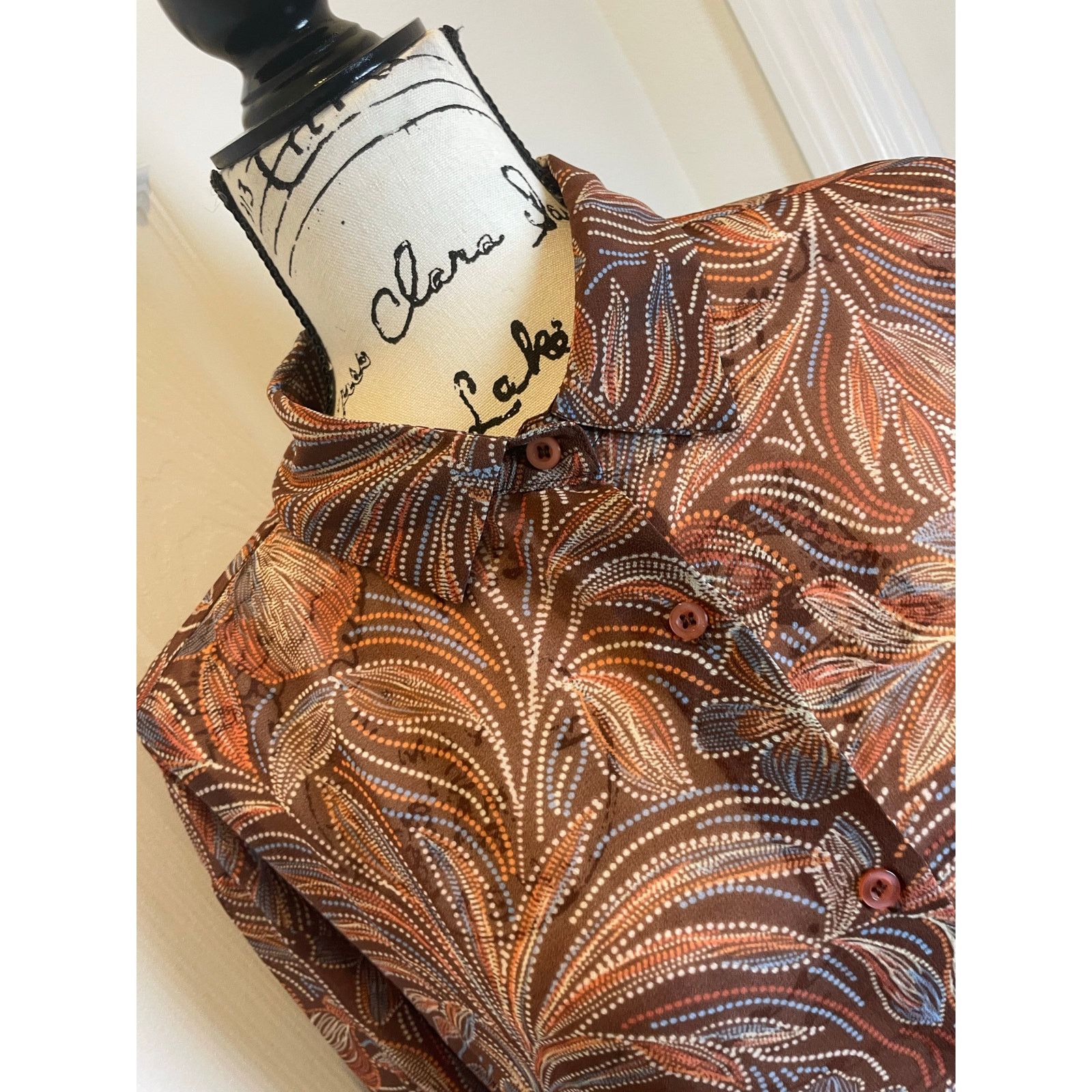 & Other Stories NEW OLIVACEOUS BLOUSE BOHO CHIC OVERSIZED SZ M BROWN FLORAL Size M / US 6-8 / IT 42-44 - 11 Thumbnail