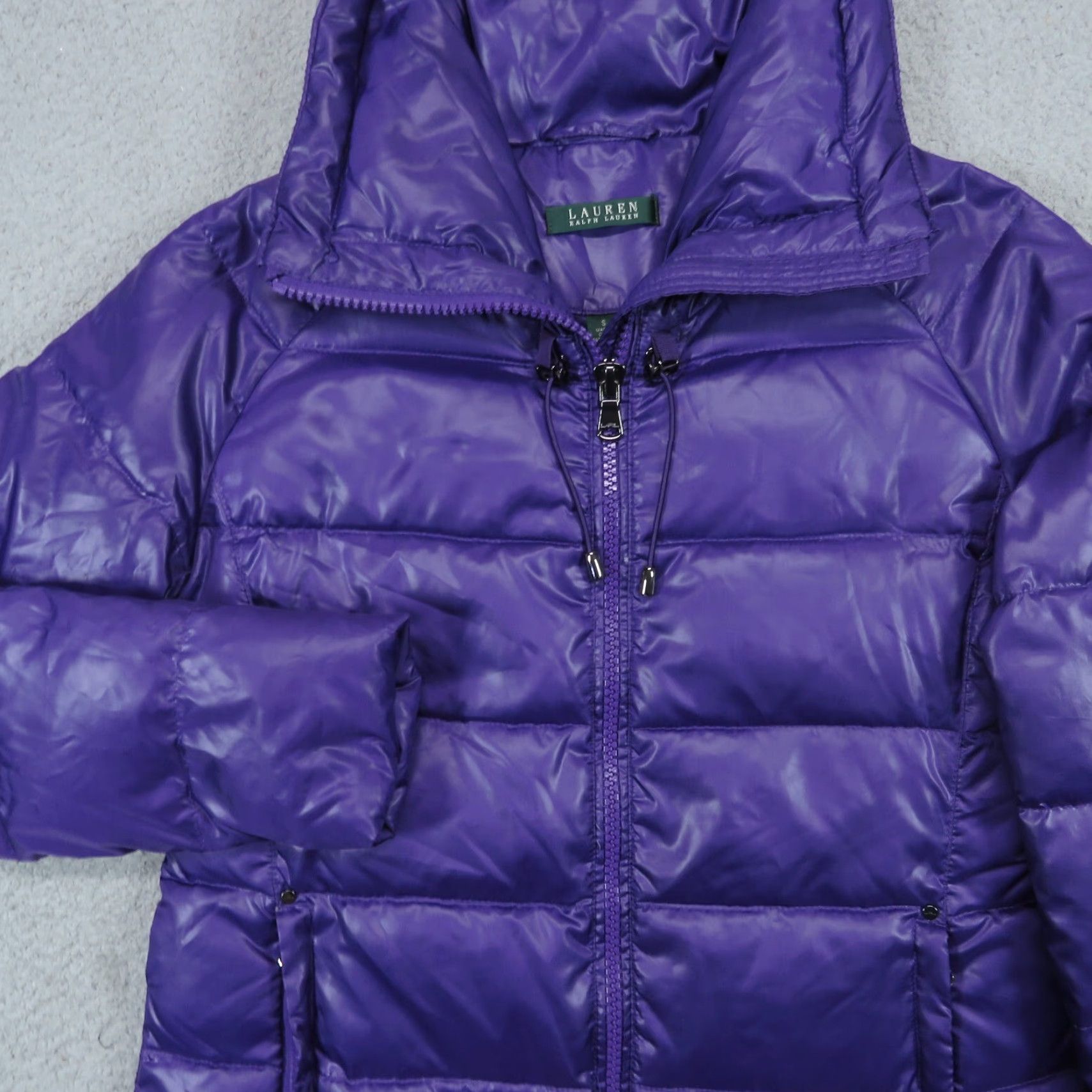 Ralph Lauren Ralph Lauren Jacket Womens Small Purple Puffer Down Fill Zip Polo Crest Patch Embroidered Zipper Pockets Size S / US 4 / IT 40 - 2 Thumbnail