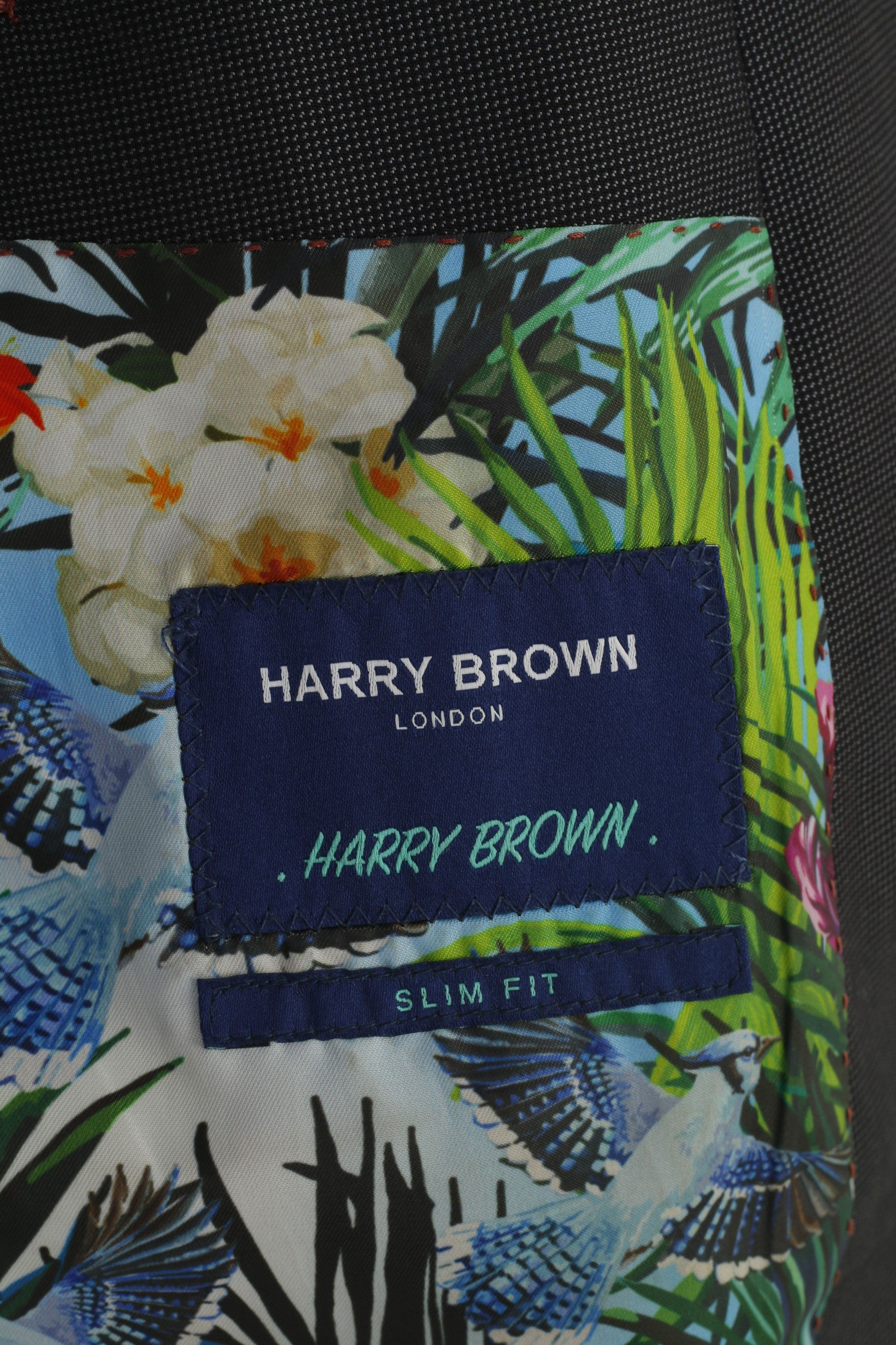 Vintage Harry Brown Men 42 Blazer Charcoal Elegant 0147 Size 42R - 4 Thumbnail