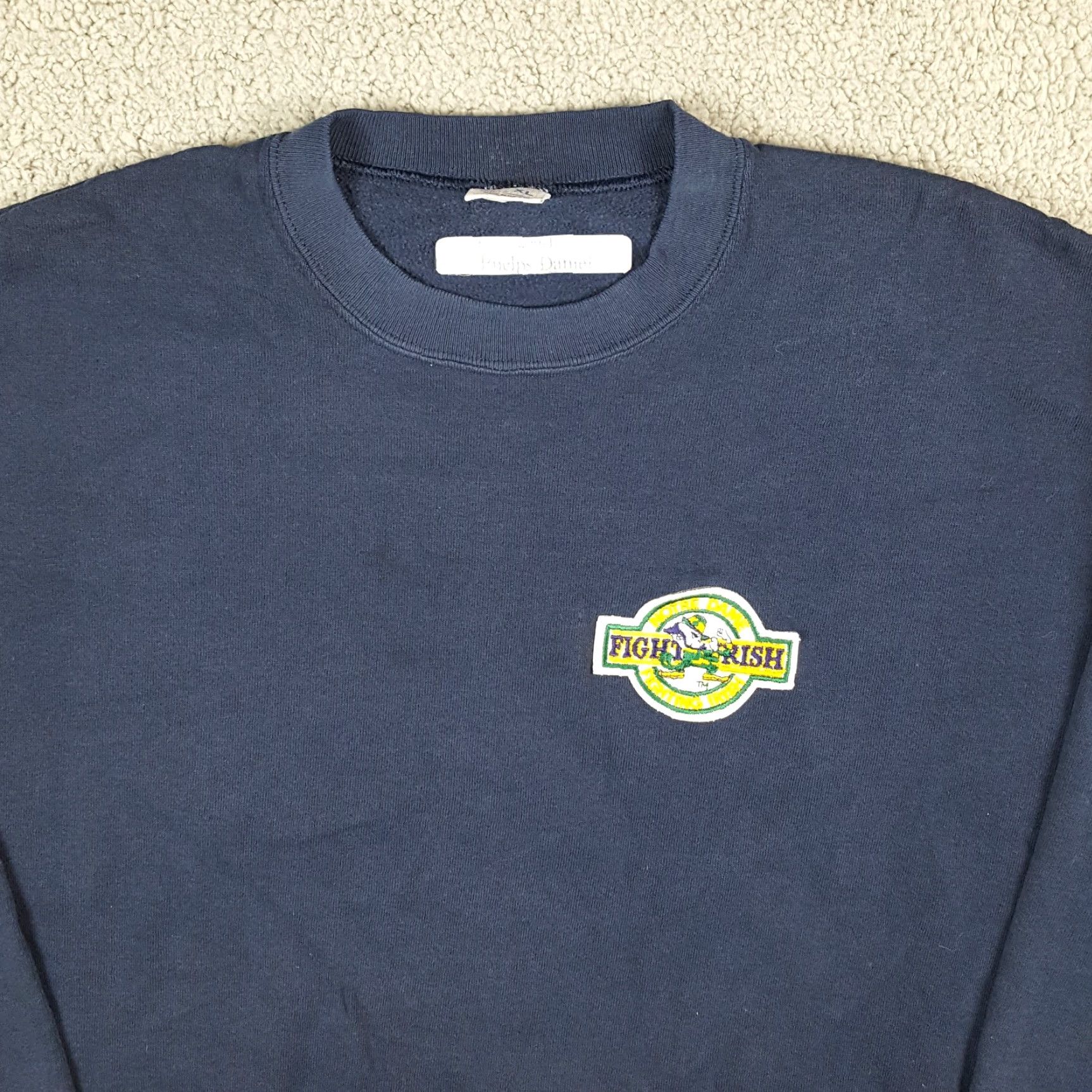Jerzees VINTAGE Notre Dame Fighting Irish Football XL Pullover Crewneck Sweatshirt Mens XL Blue 90s Size US XL / EU 56 / 4 - 2 Thumbnail
