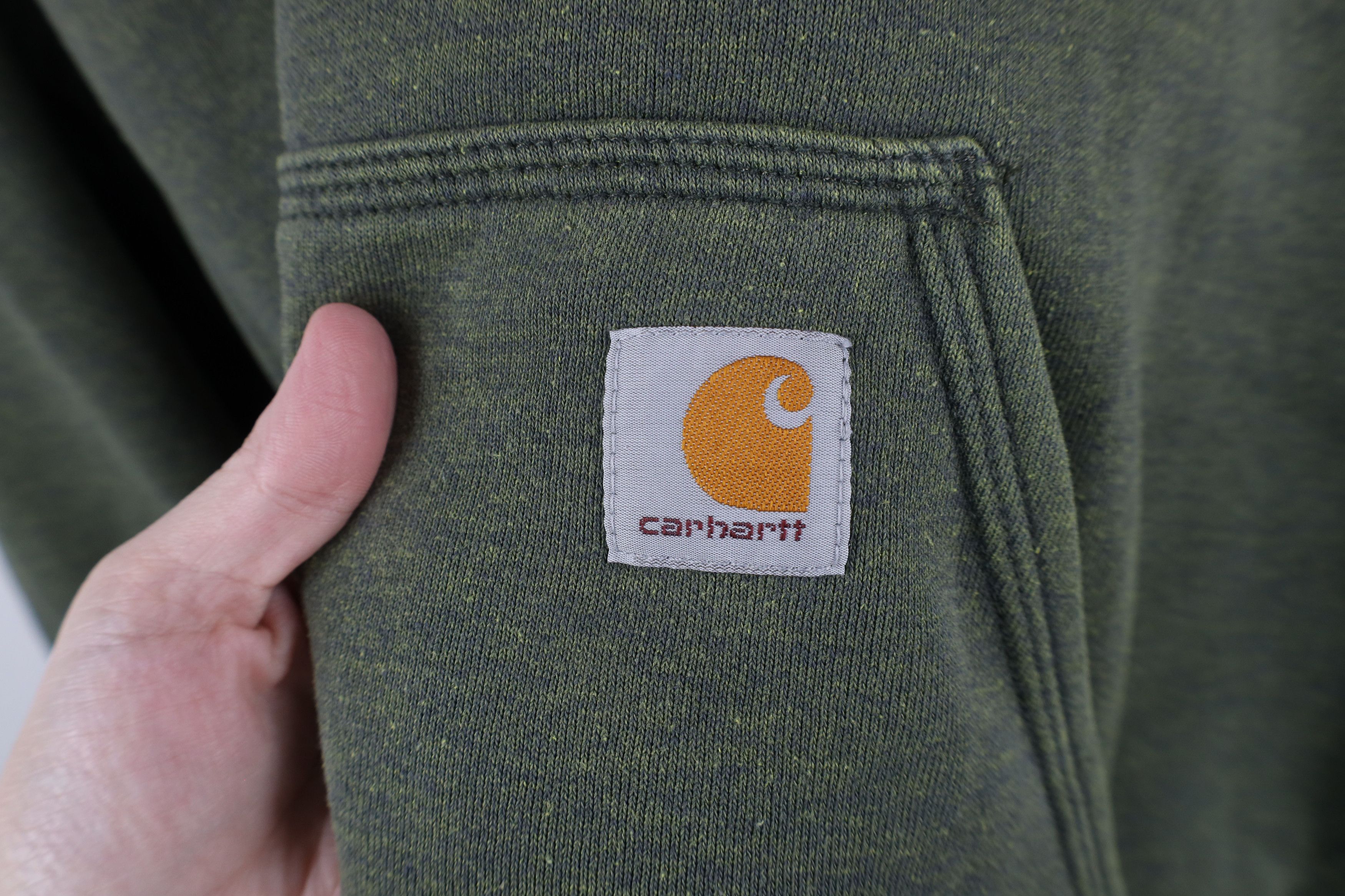 Carhartt × Vintage Vintage Carhartt Box Logo Hoodie Sweatshirt Heather Green Size US XXL / EU 58 / 5 - 4 Thumbnail