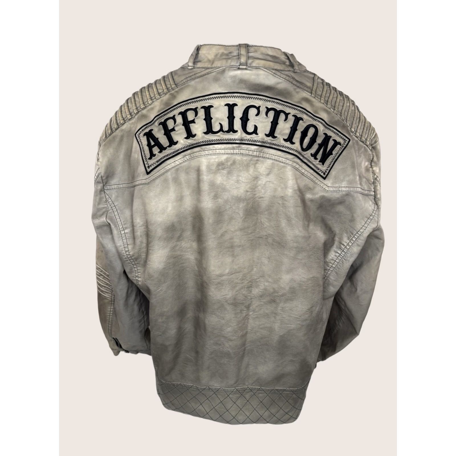 Affliction AFFLICTION / BUCKLE Black Premium Vintage Embroidered Faux Leather 2XL Jacket Size US XXL / EU 58 / 5 - 1 Thumbnail