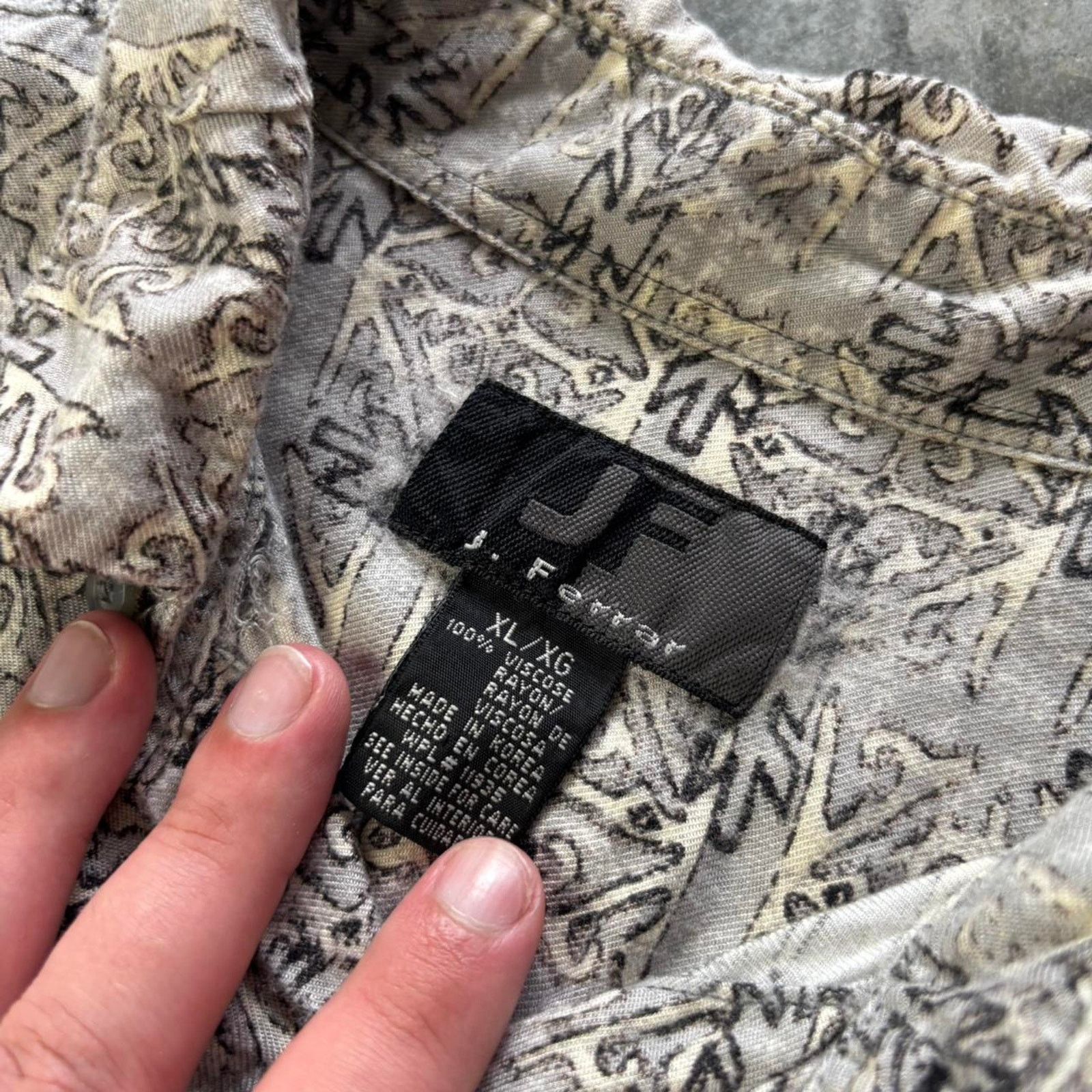 Affliction × Vintage 90s Vintage Patterned Button Up Shirt Size US XL / EU 56 / 4 - 3 Thumbnail