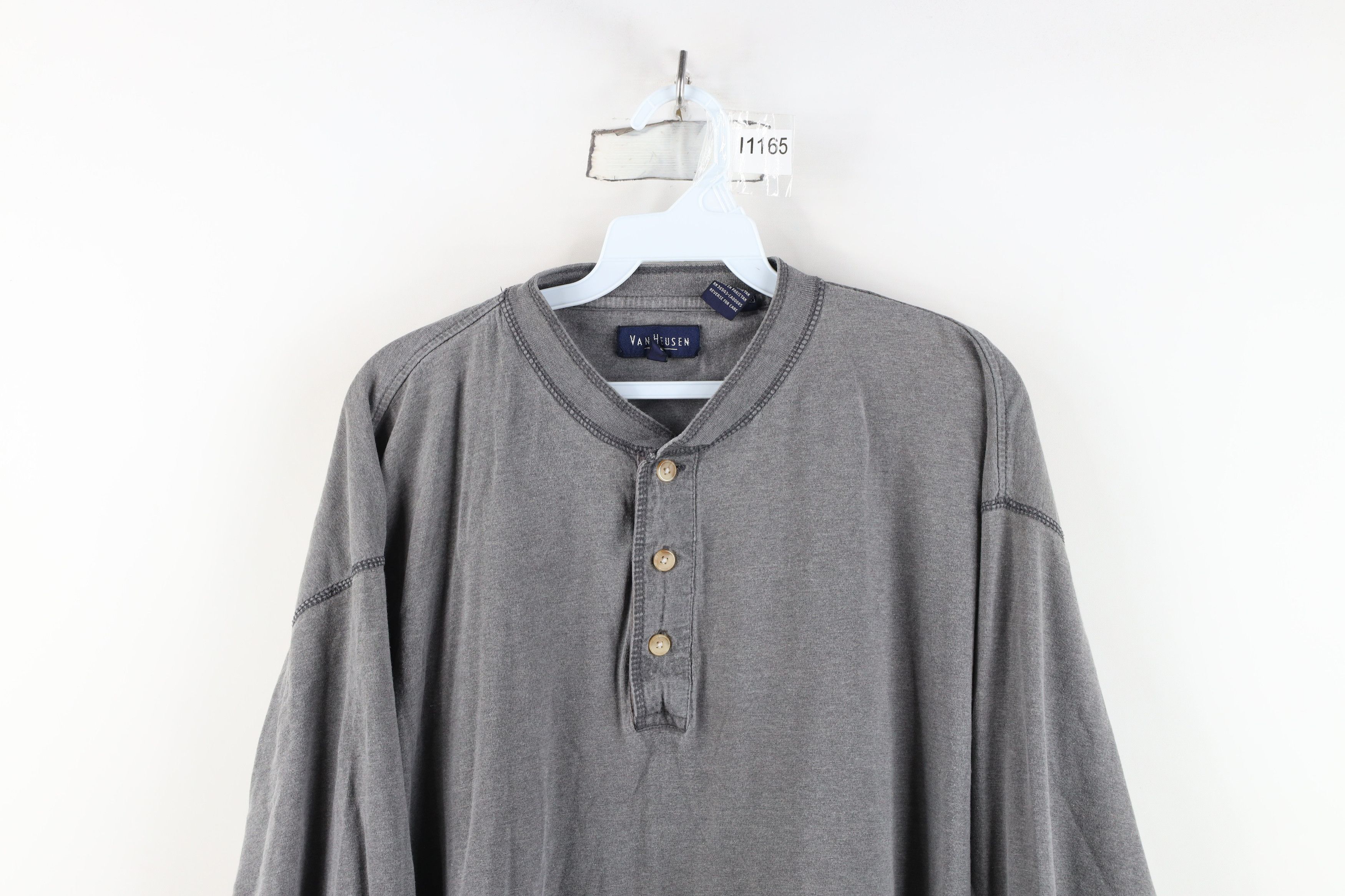 Vintage Vintage 90s Streetwear Stonewash Long Sleeve Henley T-Shirt Size US XL / EU 56 / 4 - 2 Thumbnail