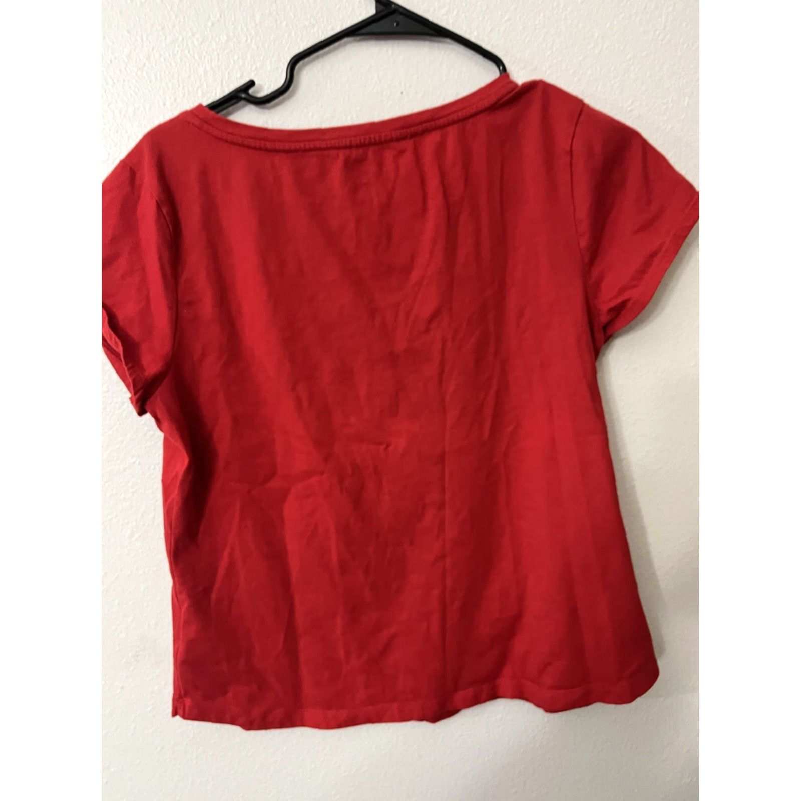 Tommy Hilfiger VINTAGE Tommy Hilfiger Women's T-Shirt Casual Short Sleeve Pullover Size Large Red Basic Summer Spring Fall Women's Size L / US 10 / IT 46 - 2 Thumbnail