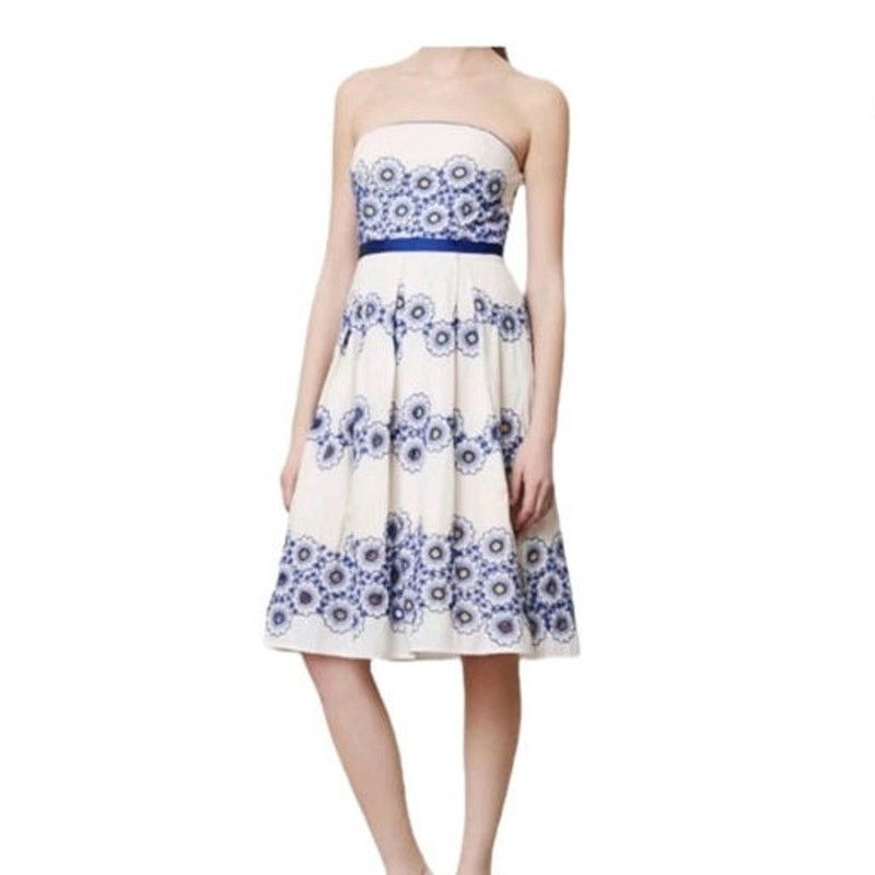 Anthropologie Anthropologie Moulinette Soeurs strapless eyelets dress Size S / US 4 / IT 40 - 3 Thumbnail