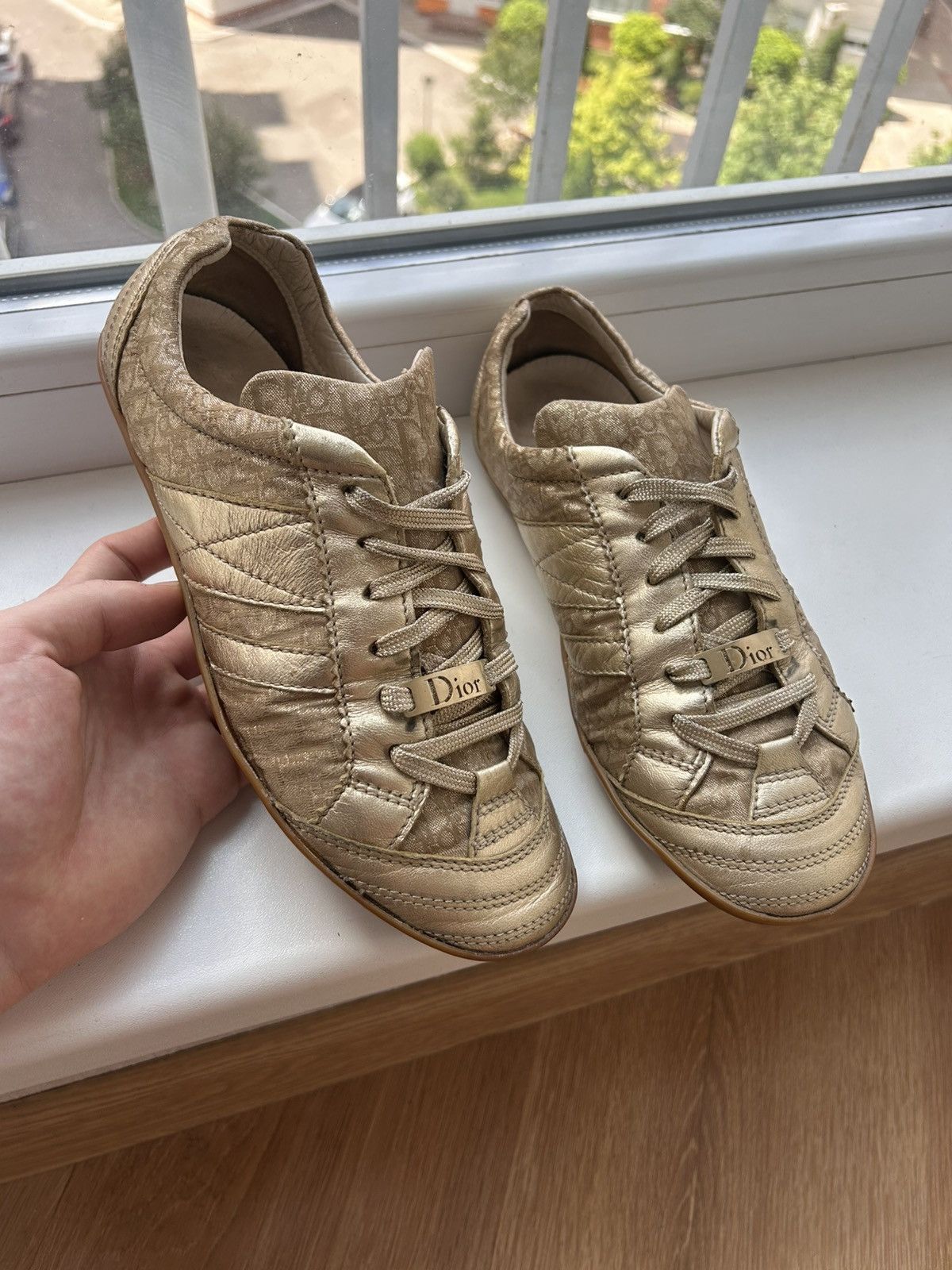 Dior × John Galliano × Vintage 2004 Dior By John Galliano Monogram Sneakers Size US 7.5 / IT 37.5 - 1 Thumbnail