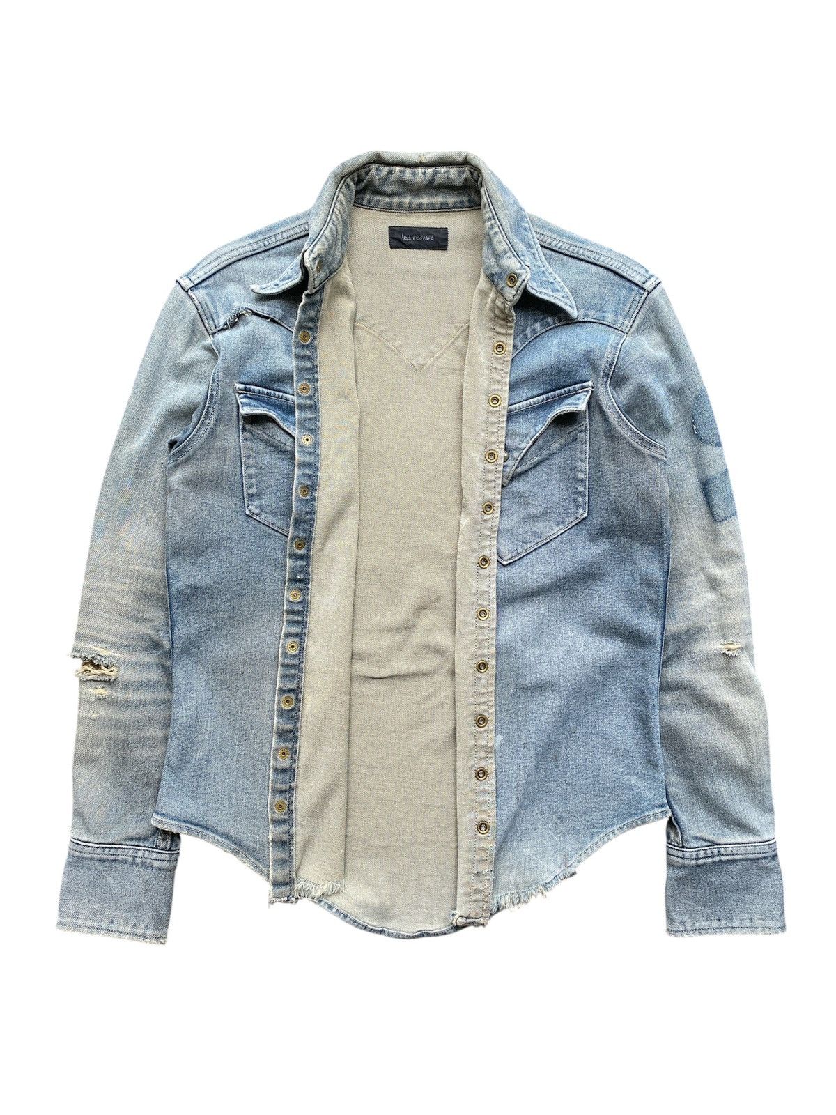 If Six Was Nine 2000s Distressed Led Rechwe LGB Style Denim Shirt Size US M / EU 48-50 / 2 - 16 Thumbnail