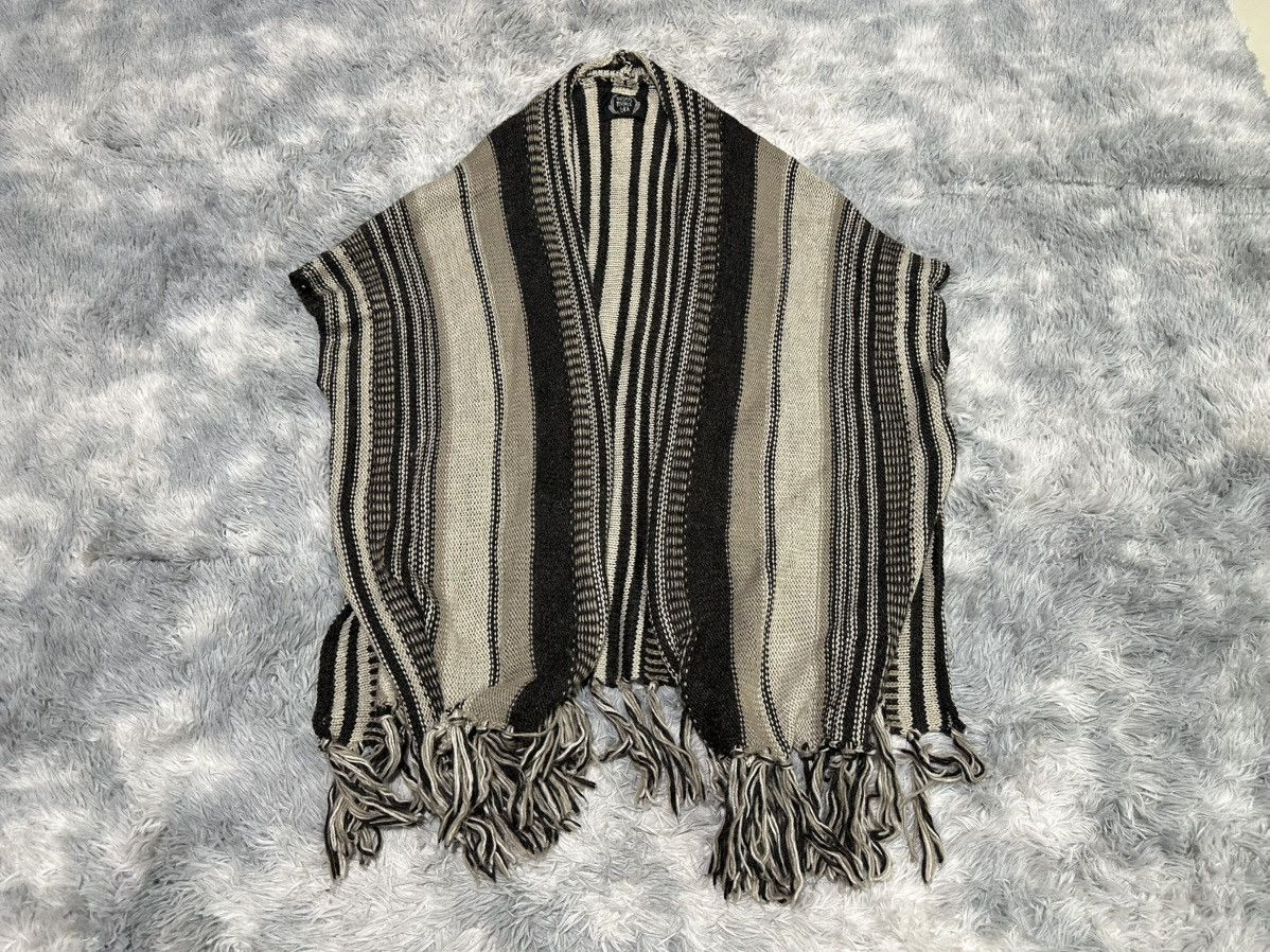 GOA 🔥Y2K Archived Goa Fringed Knitted Poncho Capes Size US XL / EU 56 / 4 - 3 Thumbnail