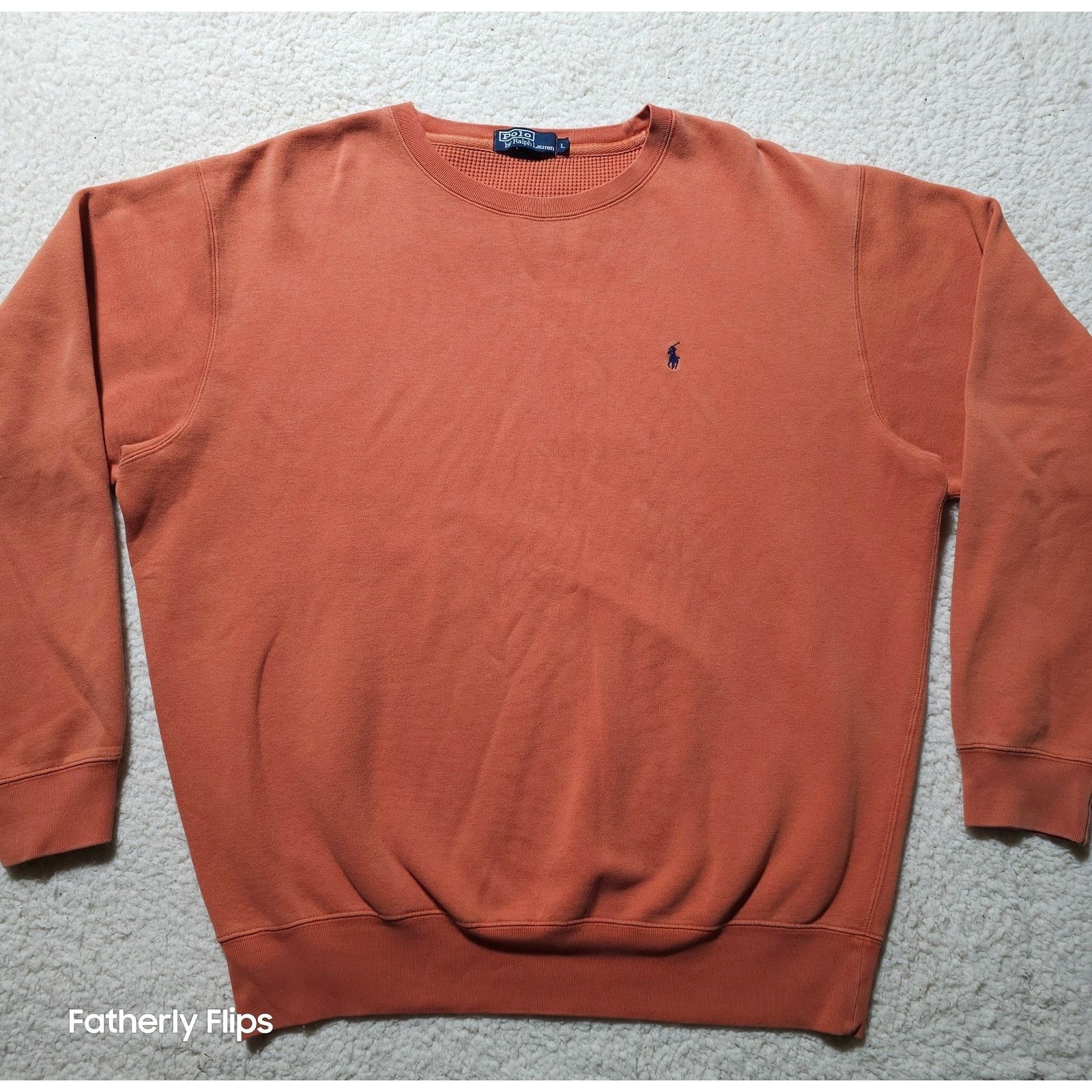 Polo Ralph Lauren Polo Ralph Lauren Burnt Orange Waffle Lined Sweatshirt L Size US L / EU 52-54 / 3 - 1 Thumbnail