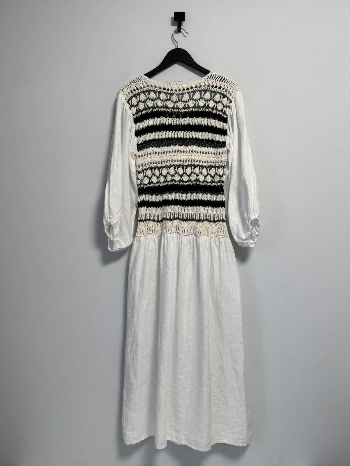 Other NINALEUCA Crochet Boho Dress–White Linen Maxi with Knit Top Size M / US 6-8 / IT 42-44 - 15 Thumbnail