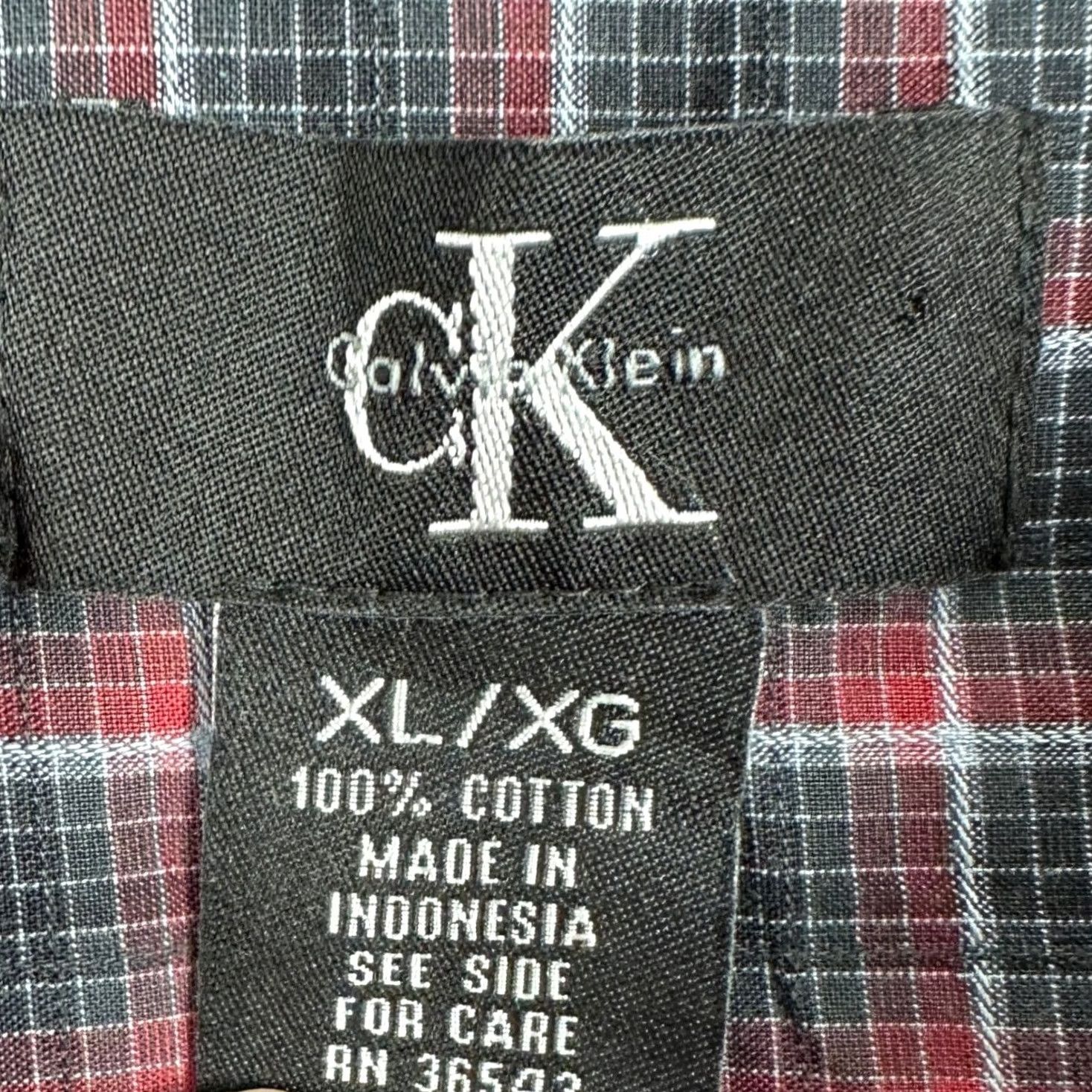 Calvin Klein VINTAGE Calvin Klein Shirt Button Up Mens XL Black Red Plaid Long Sleeve Casual Cotton Size US XL / EU 56 / 4 - 4 Thumbnail