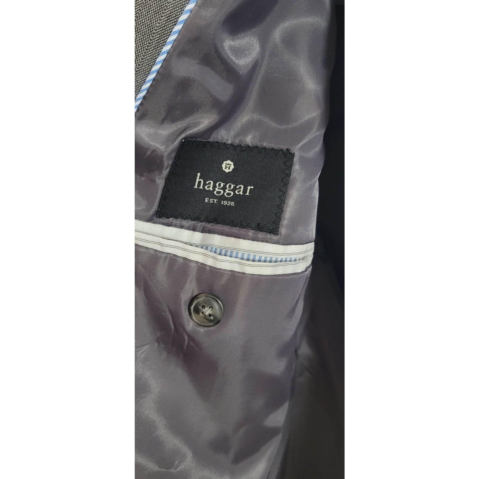 Haggar Haggar Gray 2 Button Closure Lined Blazer 46R Lightweight Size 46R - 3 Thumbnail