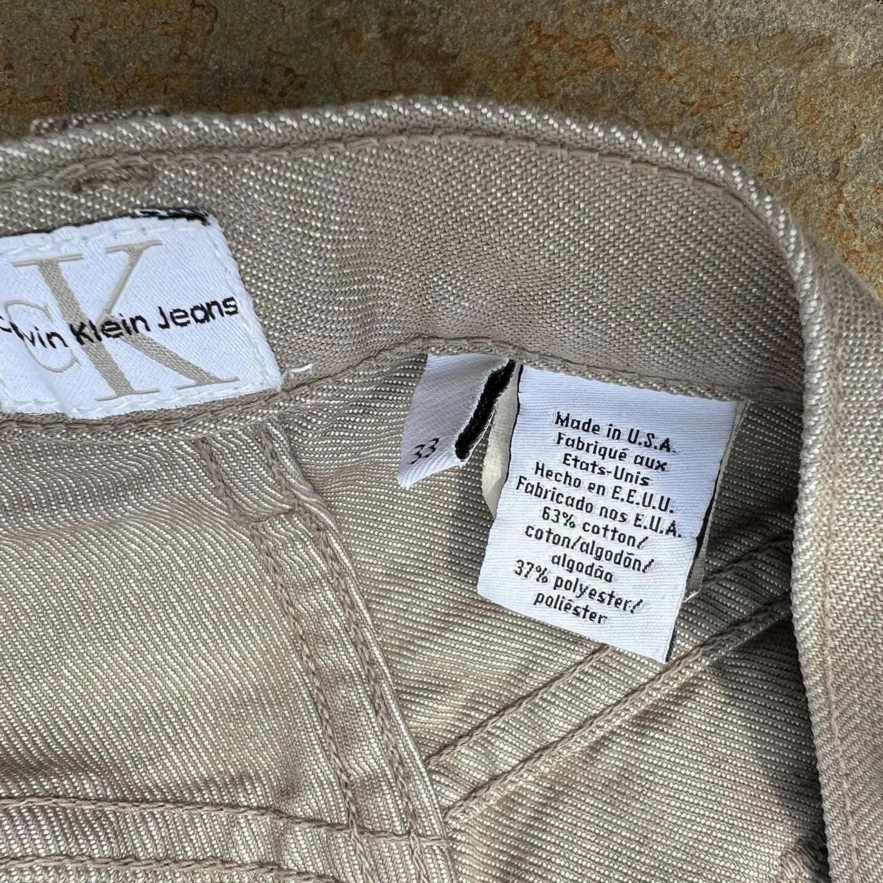 Calvin Klein Vintage 90s Calvin Klein Tan Jeans Made in USA Size US 33 - 3 Thumbnail