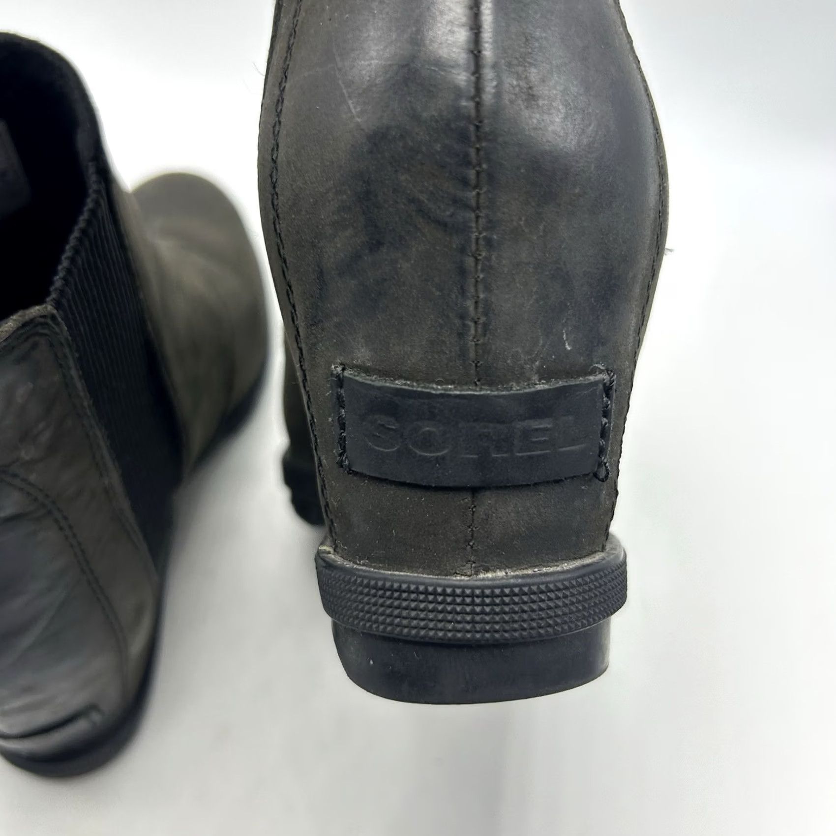 SOREL Sorel Chelsea Boots Womens 8 M Joan of Arctic Wedge II Black Nubuck Leather Size US 8 / IT 38 - 5 Thumbnail
