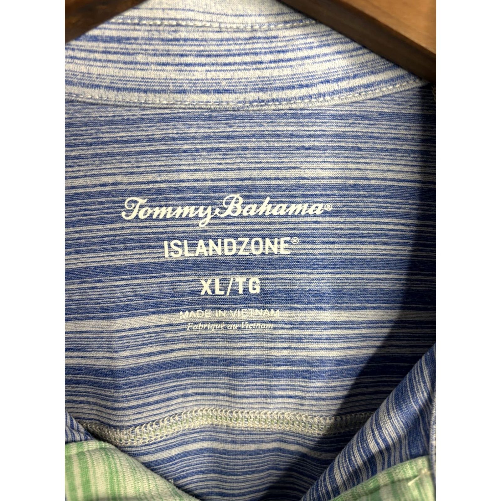 Tommy Bahama Tommy Bahama Polo Shirt Mens XL Blue White Striped Island Zone Chest Pocket Golf Size US XL / EU 56 / 4 - 3 Thumbnail
