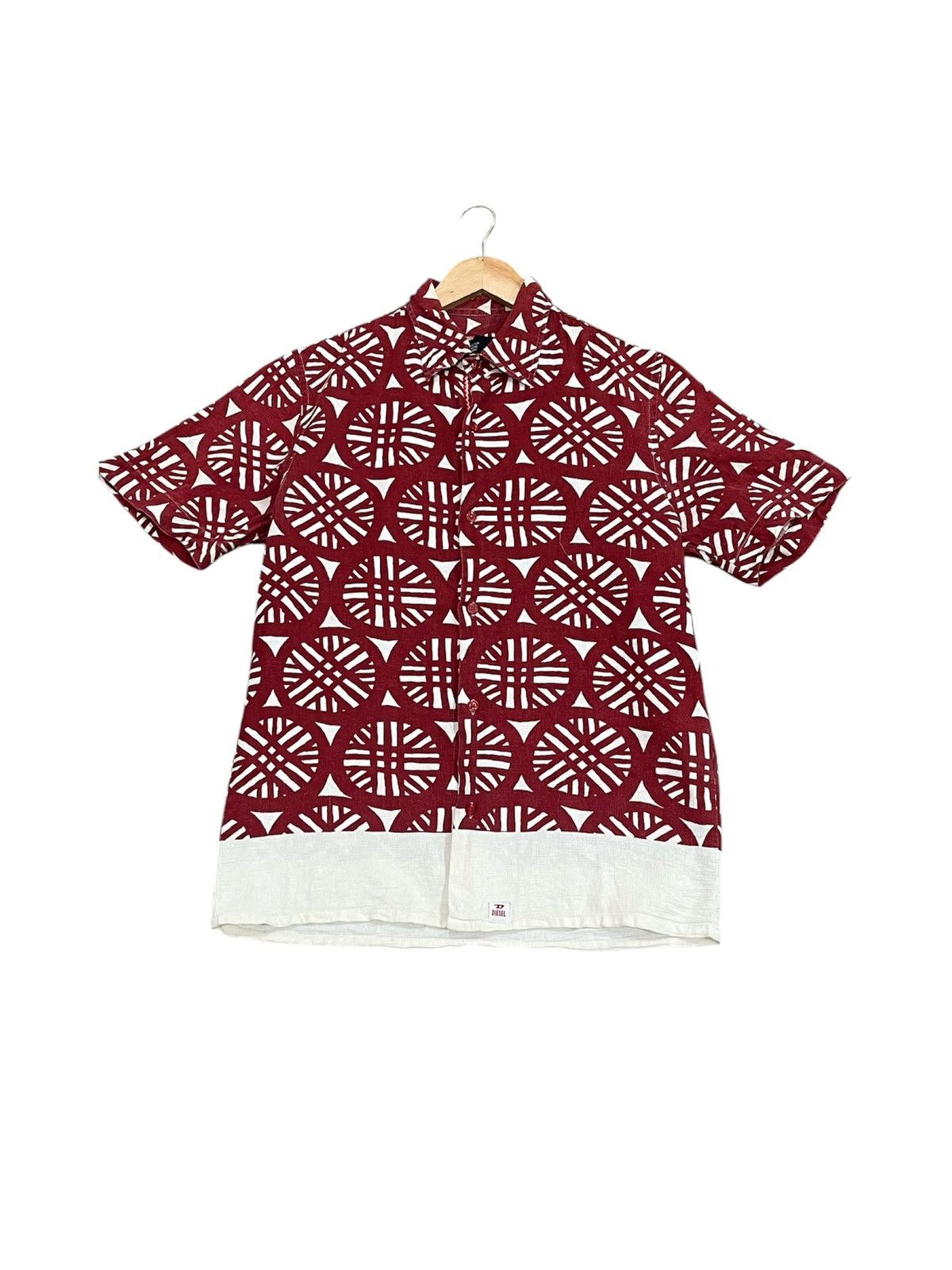 Diesel × Vintage Diesel Abstract Print Linen Blend Knit Hawaiian Shirt Size US M / EU 48-50 / 2 - 1 Thumbnail