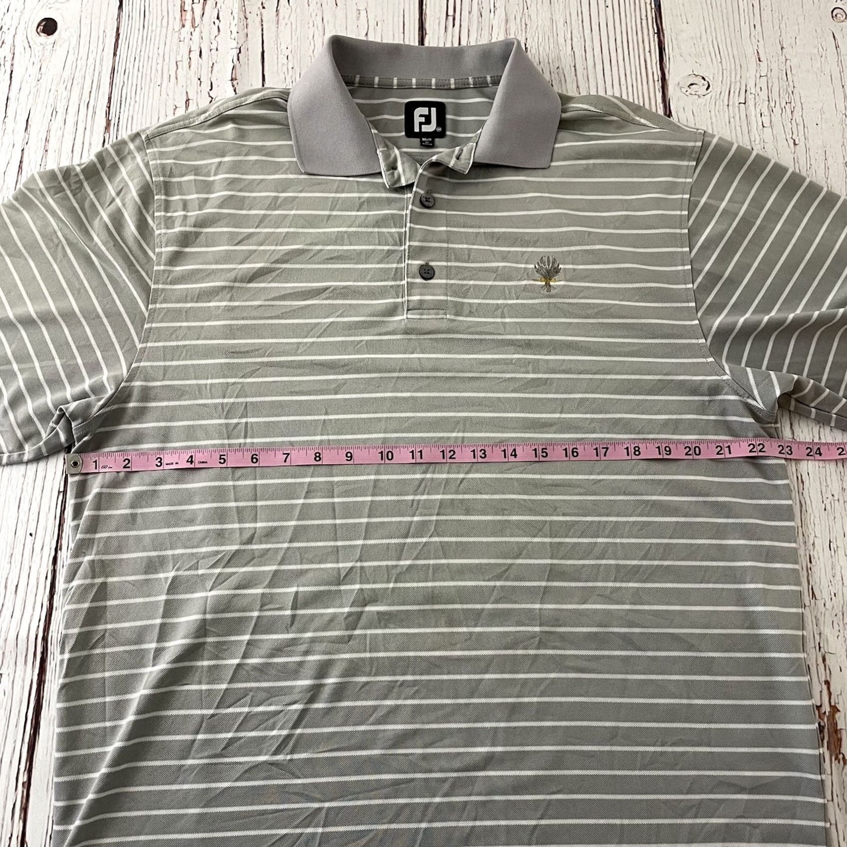 Footjoy FootJoy Striped Short Sleeve Golf Polo Shirt Men’s Medium Gray Size US M / EU 48-50 / 2 - 5 Thumbnail