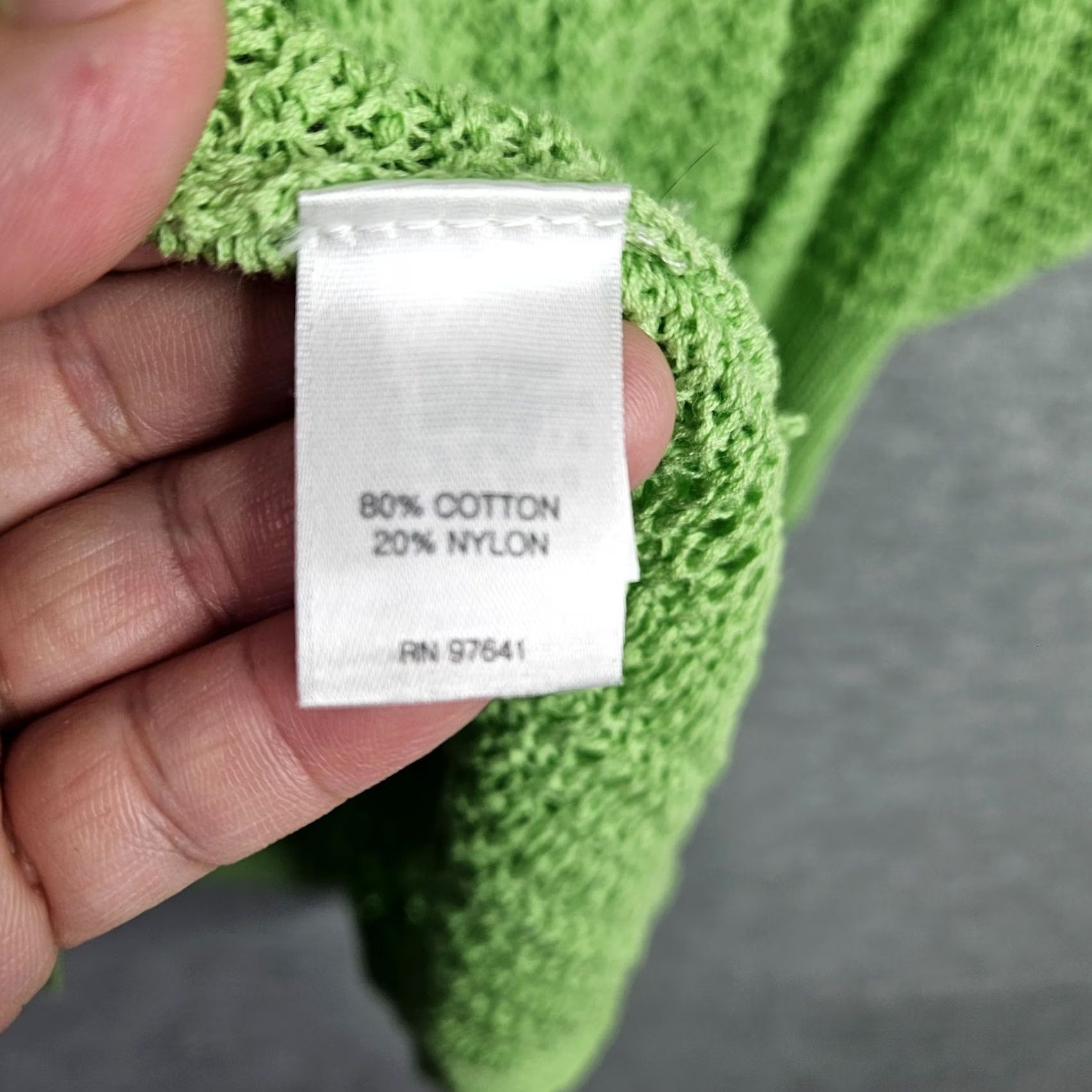 J. Jill J.Jill Women’s 4X Lime Green Open Knit Sweater Tunic V-Neck Oversized 3/4 Sleeve Size XXL / US 16-18 / IT 52-54 - 6 Thumbnail