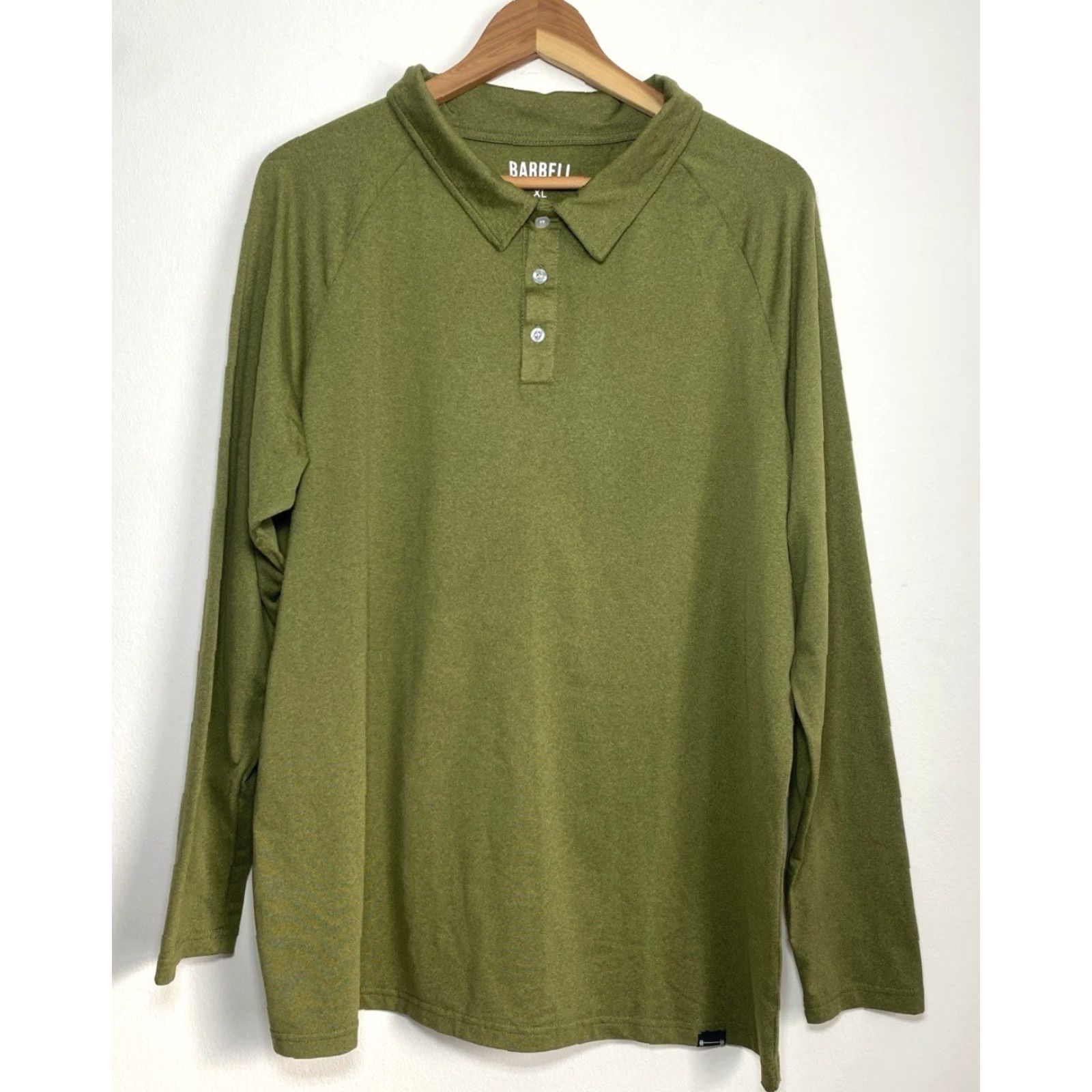 Vintage Barbell Apparel Men's Polo Shirt Long Sleeve XL Green Size US XL / EU 56 / 4 - 2 Thumbnail