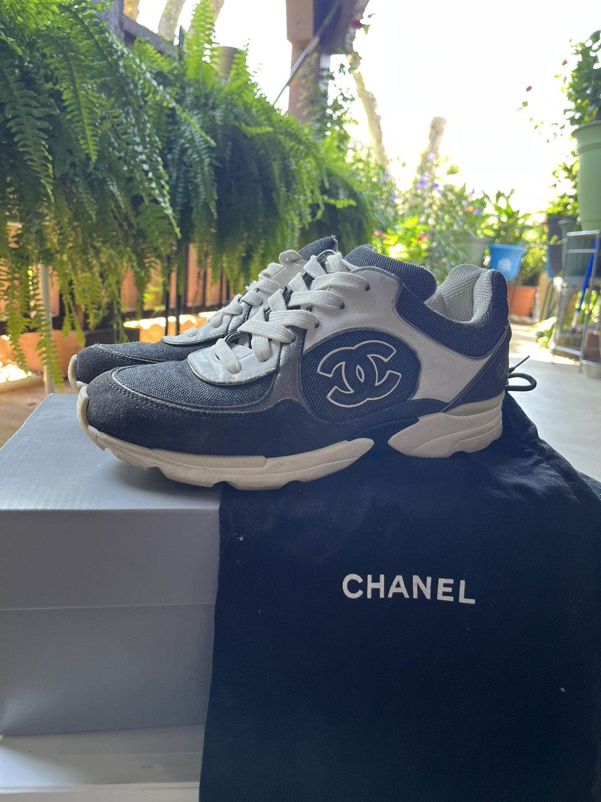 Chanel chanel black/white denim, suede & leather cc lowtop Sneakers Size US 6 / EU 39 - 1 Thumbnail