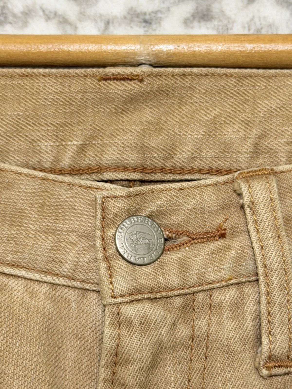Burberry Burberry Blue Label Distressed Denim Nova Check Stripe Pants Size US 30 / EU 46 - 9 Thumbnail