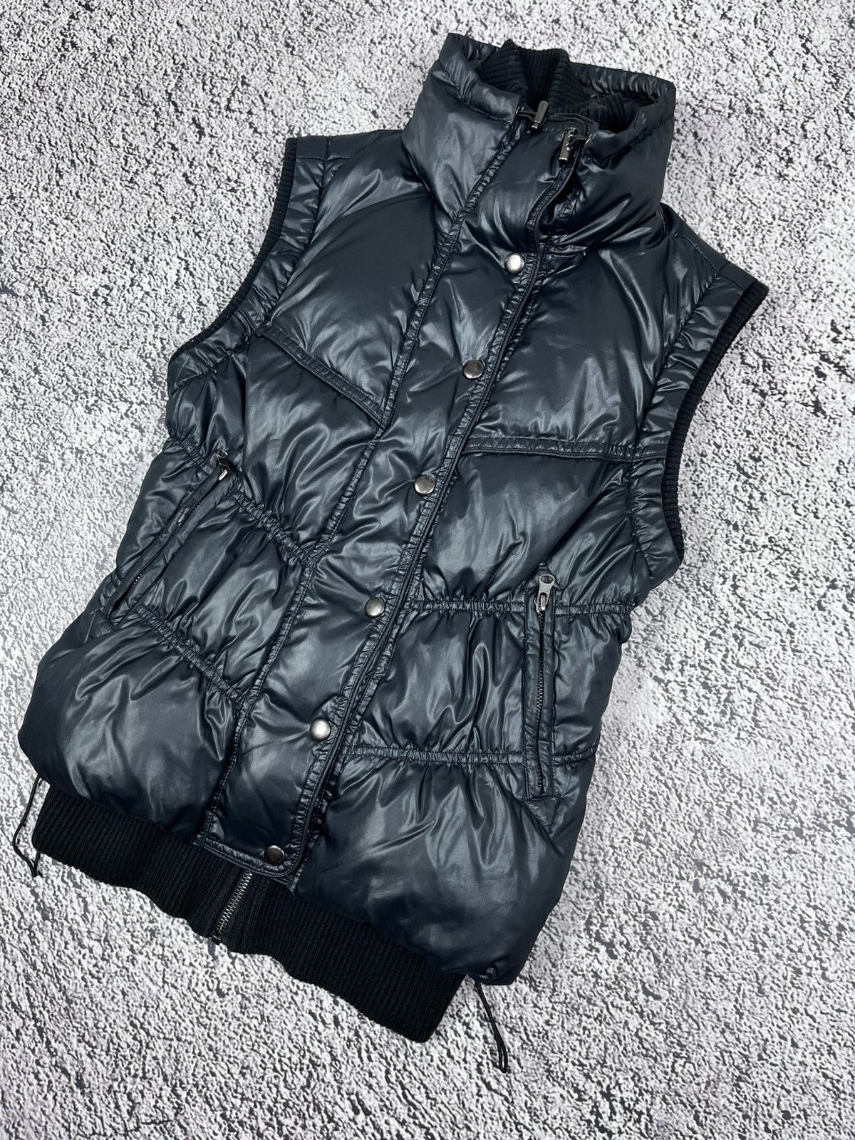Japanese Brand Vintage Y2K Black Puffer Vest with High Neck Size XS / US 0-2 / IT 36-38 - 3 Thumbnail