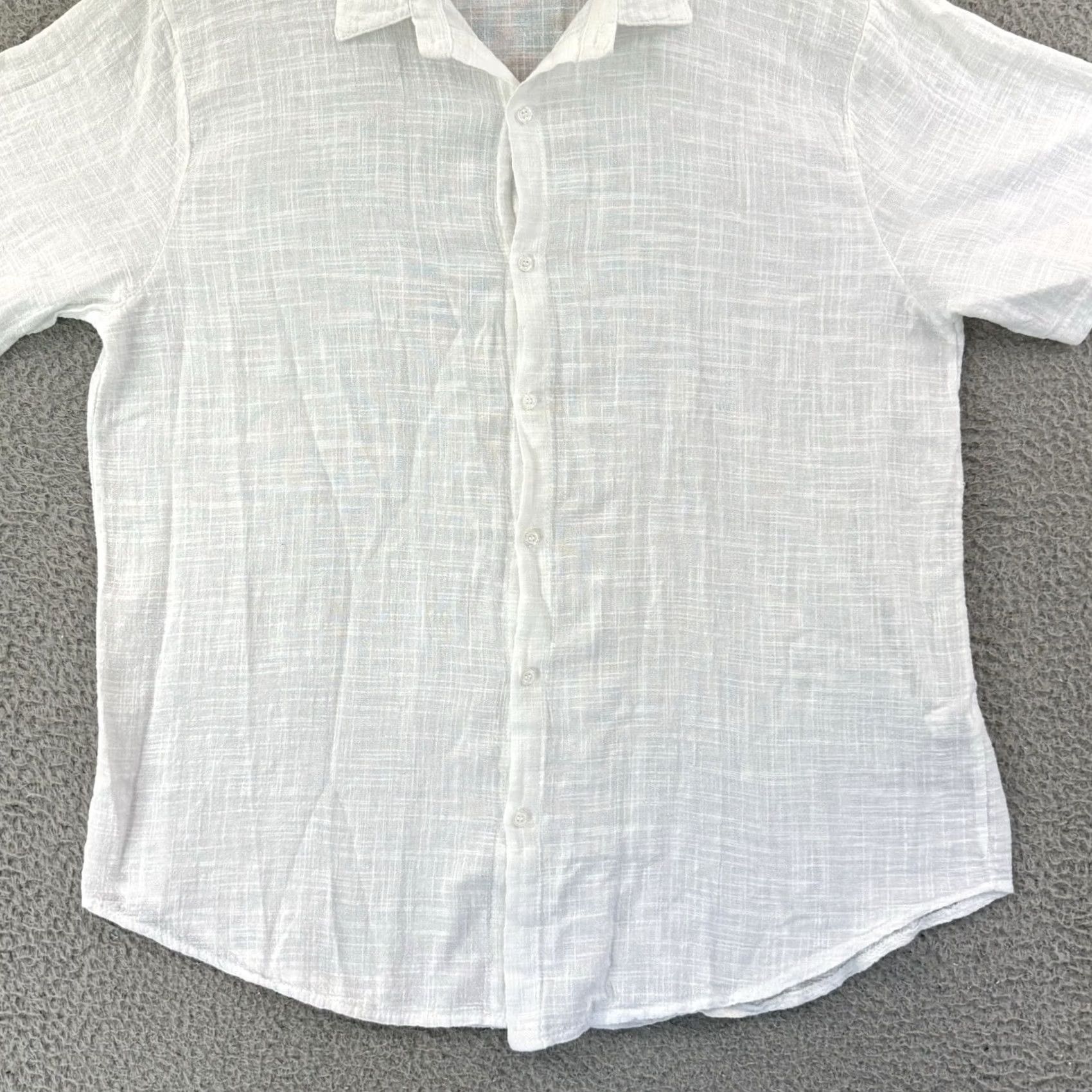 Vintage Vintage Made in Italy Shirt Men 2XL White Short Sleeve Linen Blend Button-Up Casual Beach Preppy Shirt Mens Regular Big & Tall Size US XXL / EU 58 / 5 - 2 Thumbnail