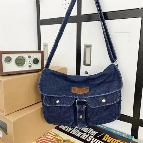 The Men's Store Vintage denim messenger bag Size ONE SIZE - 3 Thumbnail