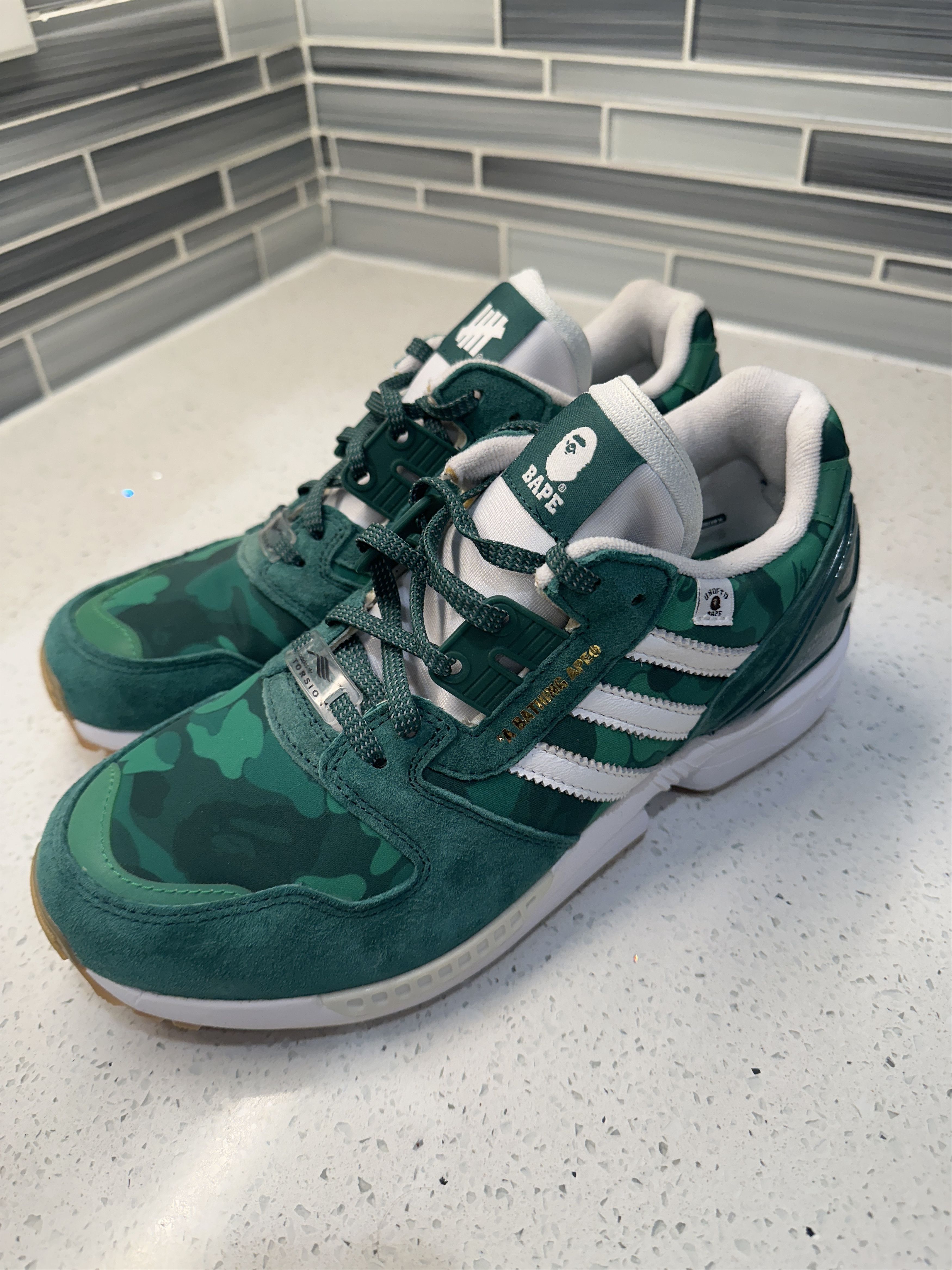 image of Adidas Zx 8000 Bape Undefeated Green Shoes, Men's (Size 7)