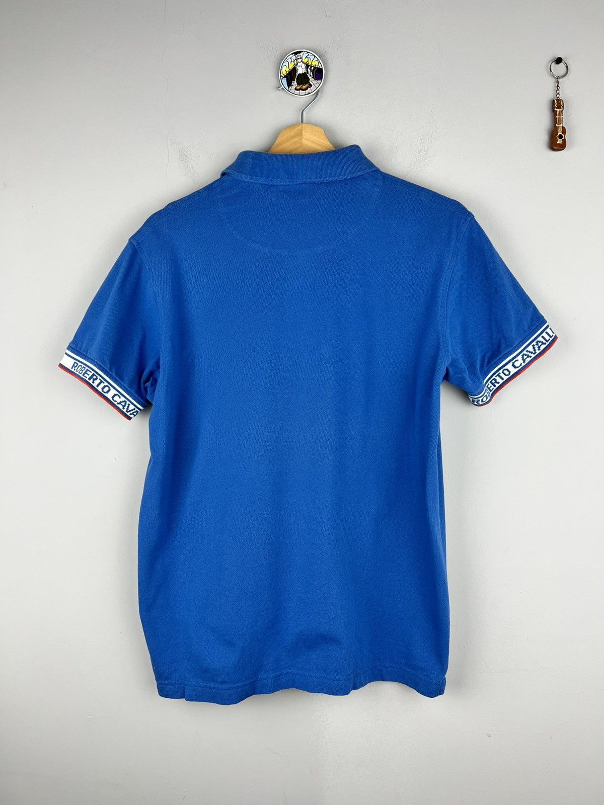 Designer × Roberto Cavalli Roberto Cavalli Blue Polo Shirt sleeve logos Size US L / EU 52-54 / 3 - 2 Thumbnail