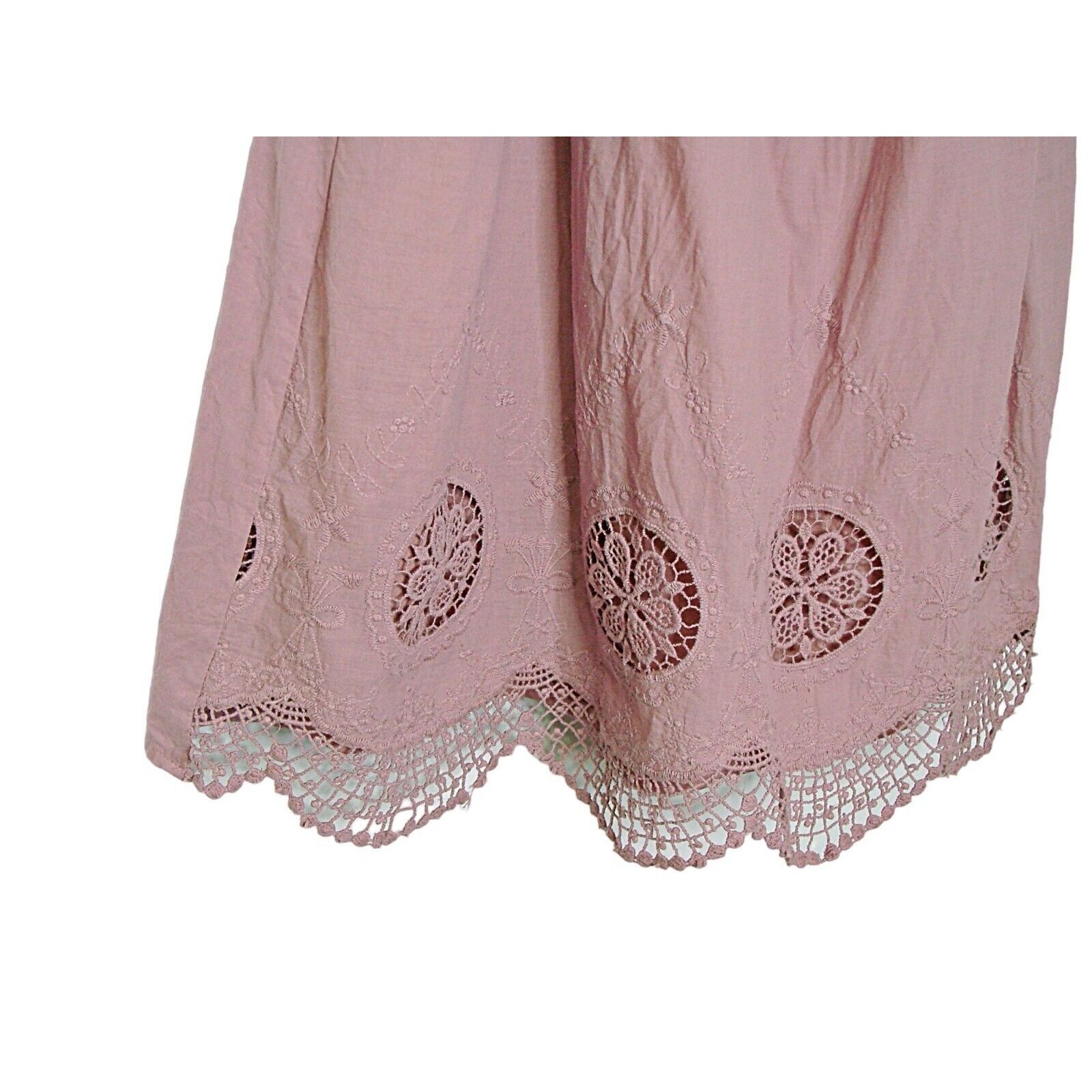 Vintage Just Found Dress Size 2X Rose Blush Pink Mauve Crochet Flora ...