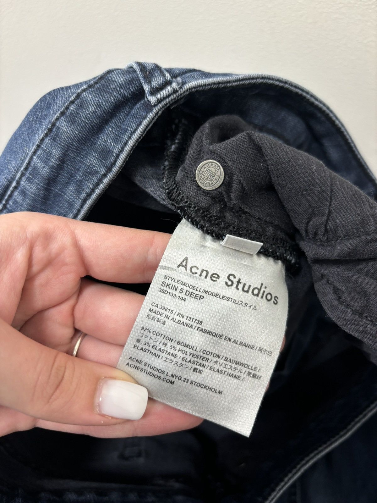 Acne Studios Acne Studios Women’s Skin 5 Deep Navy Blue Denim Jeans Size 28" / US 6 / IT 42 - 11 Thumbnail