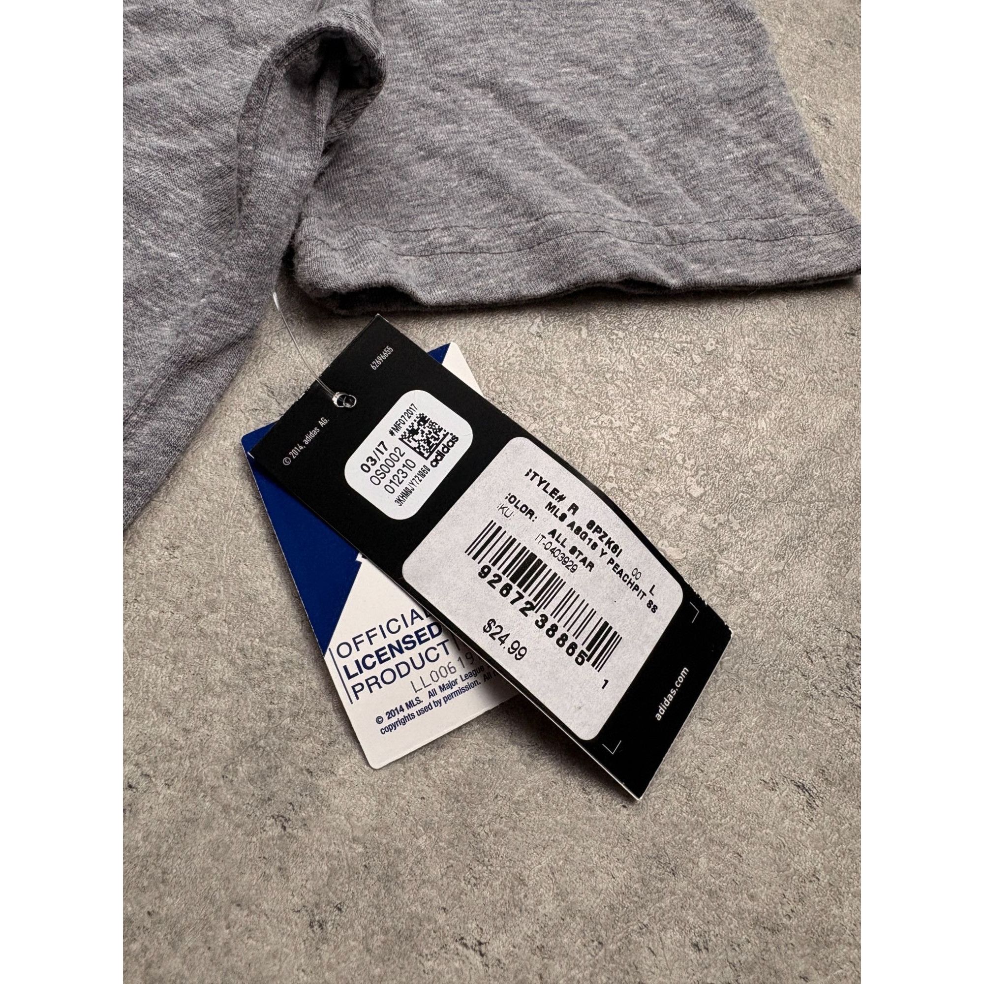 Adidas Adidas MLS All-Star Game Heather Gray Youth T-Shirt Size S S Size US S / EU 44-46 / 1 - 7 Thumbnail