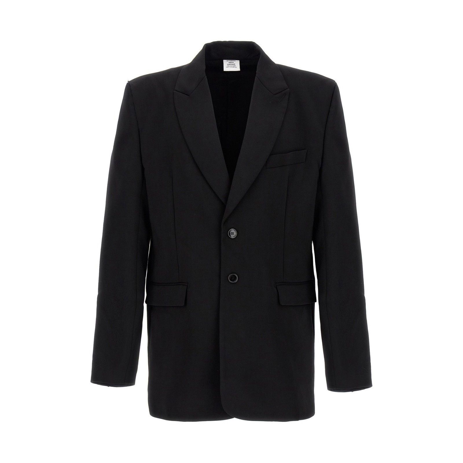 VETEMENTS Embroidered Black Wool Oversized Blazer Jacket New