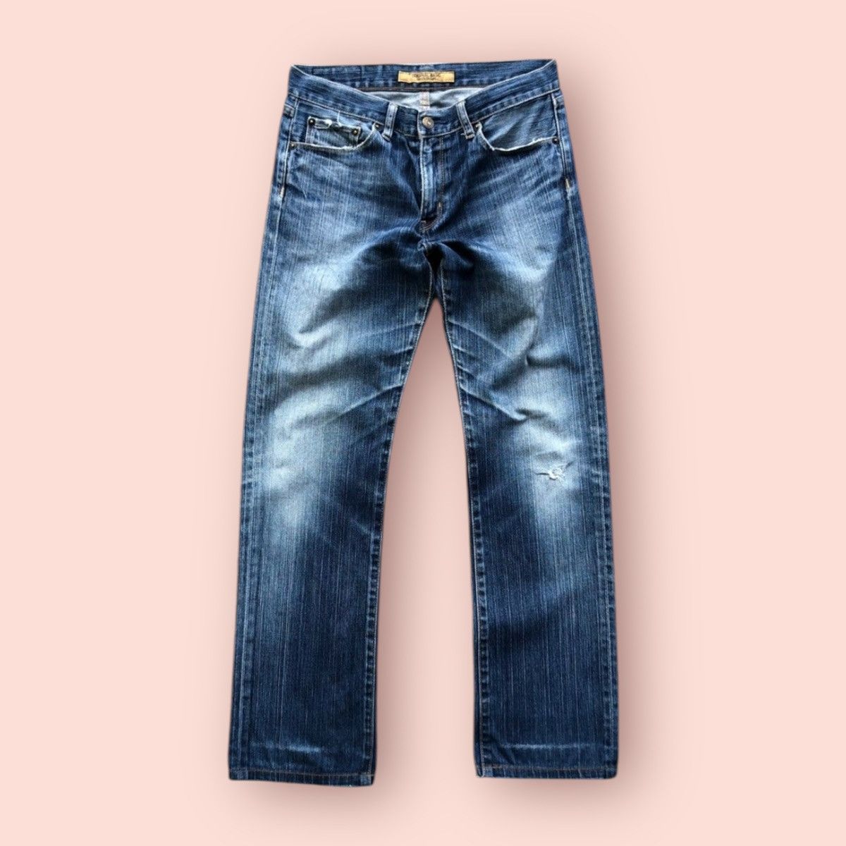 VINTAGE UNIQLO S-001 DISTRESSED SLIM FIT STRAIGHT JEANS