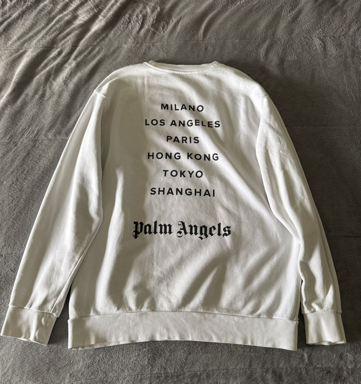 Palm Angels Palm Angels Paris Spray Sweatshirt White Size US M / EU 48-50 / 2 - 5 Thumbnail
