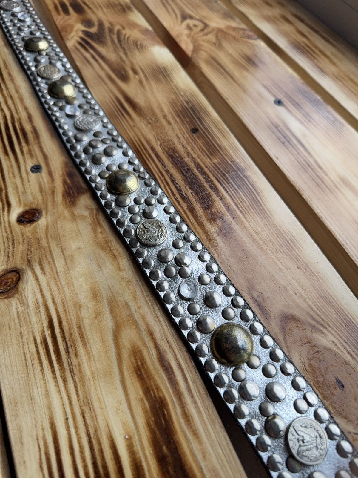 If Six Was Nine Vintage Japanese Studded Leather Punk Emo Rock Goth Y2K belt Size ONE SIZE - 10 Thumbnail