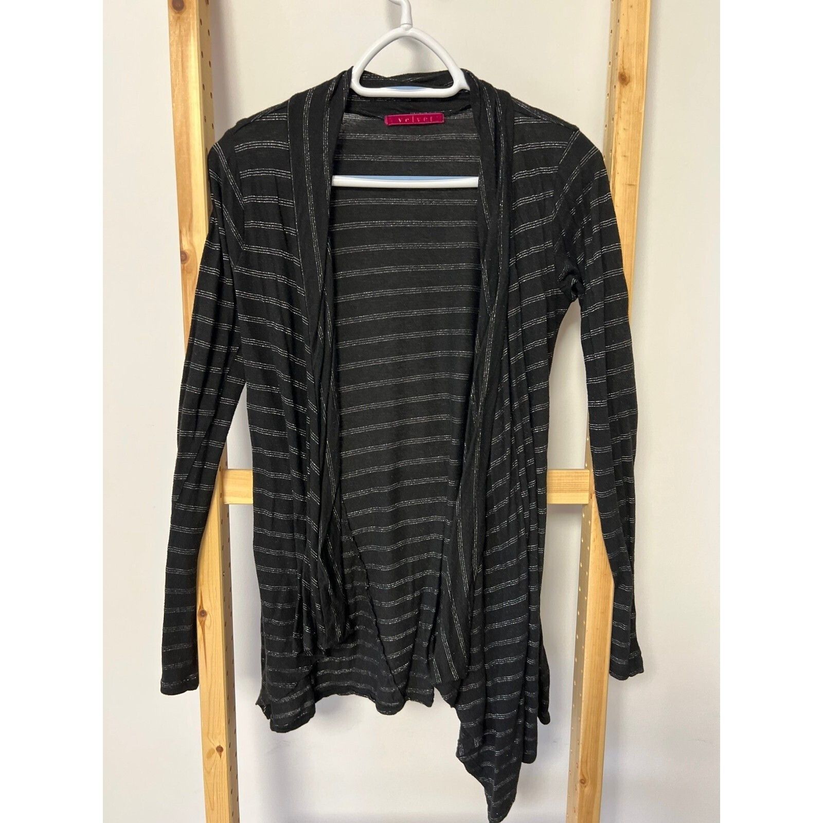 Velvet Velvet Brand Striped Cardigan Metallic Silver / Black ( S ) Size S / US 4 / IT 40 - 1 Thumbnail