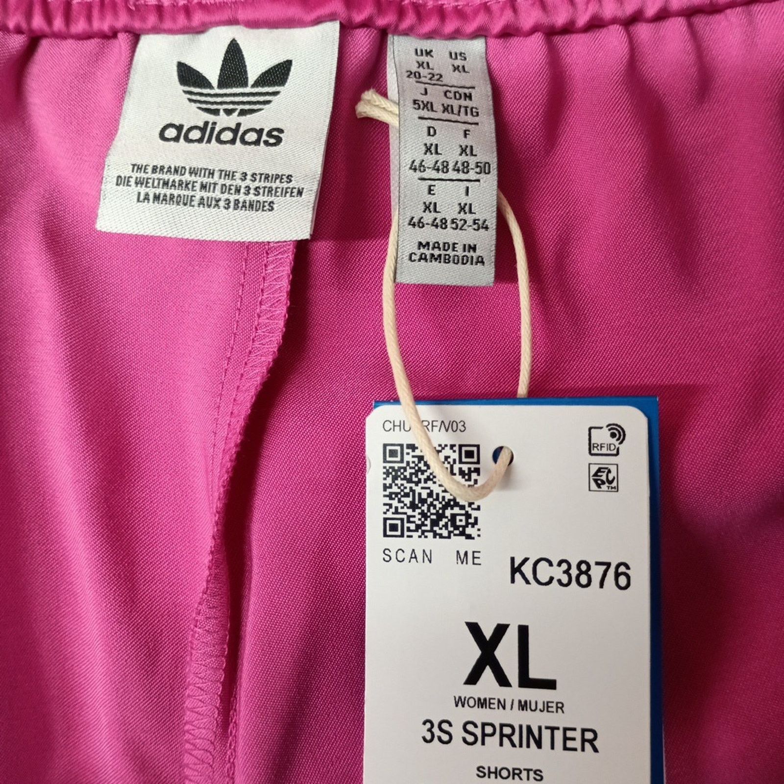 Adidas Adidas Women’s 3-Stripes Shorts Size XL Purple Pull On Size 34" / US 12 / IT 48 - 3 Thumbnail