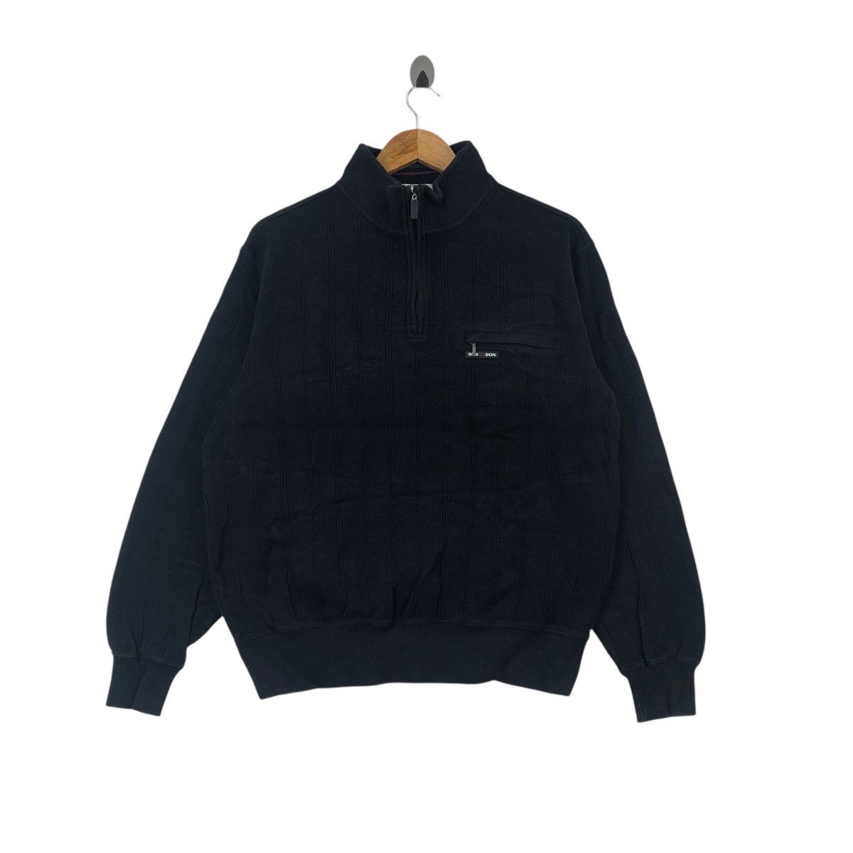 Vintage Vintage 90s WIMBLEDON Pullover Sweatshirt Half Zipper Small Size US M / EU 48-50 / 2 - 1 Thumbnail