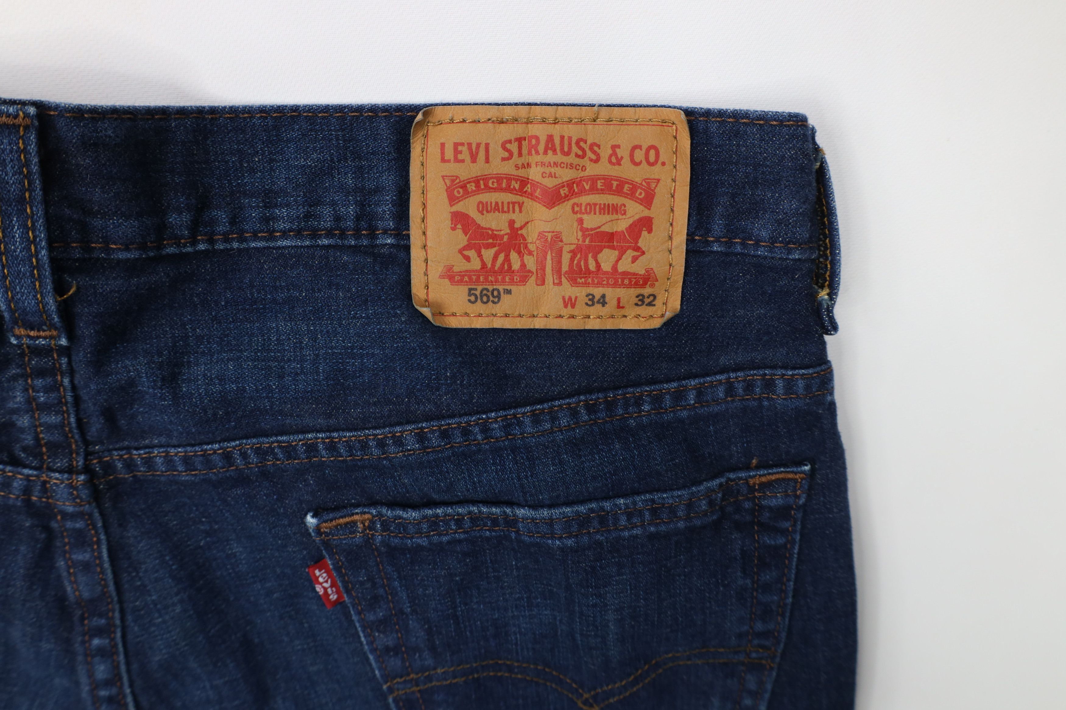 Levi's Vintage Y2K Levis 569 Loose Fit Straight Wide Leg Jeans Blue Size US 34 / EU 50 - 13 Thumbnail