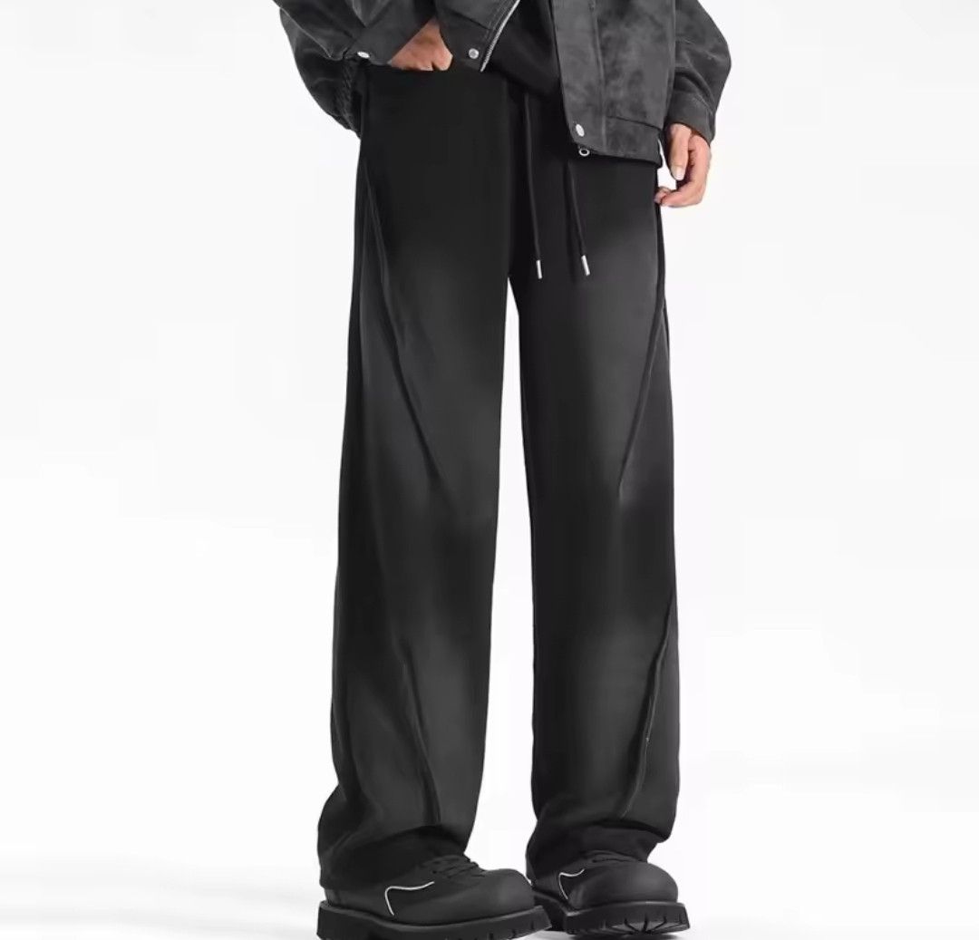 Japanese Brand × Vintage High Street Pleated Straight Pant Elastic Waist Vintage Y2K Size US 32 / EU 48 - 3 Thumbnail