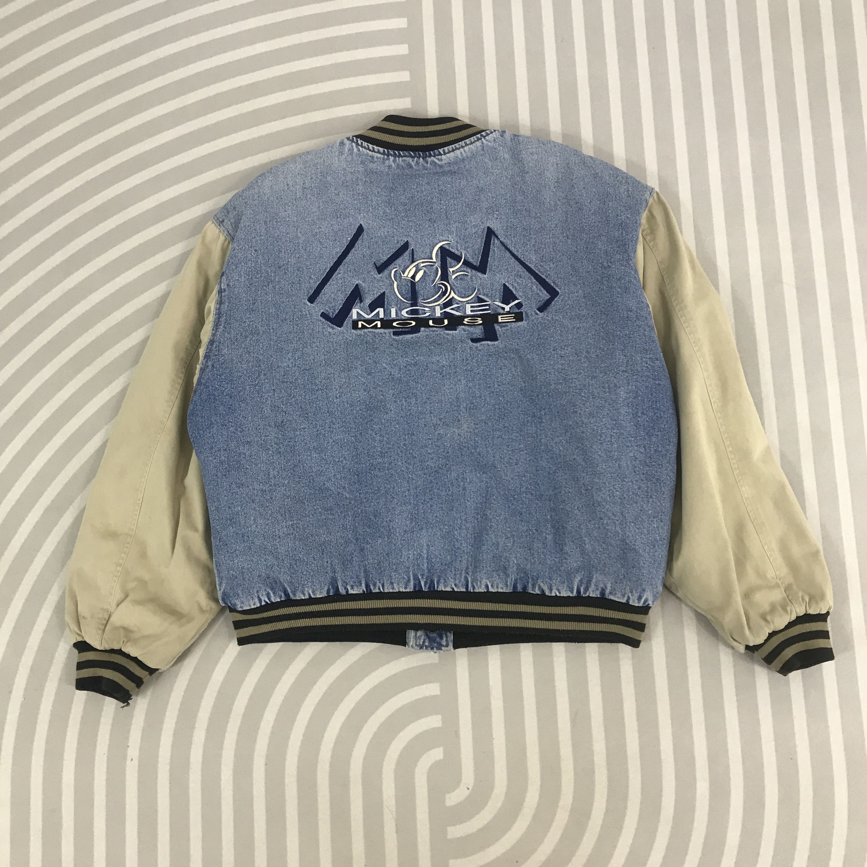 Japanese Brand × Mickey Inc × Vintage Mickey Mouse varsity design cotton snap Button up Jacket Size US L / EU 52-54 / 3 - 3 Thumbnail
