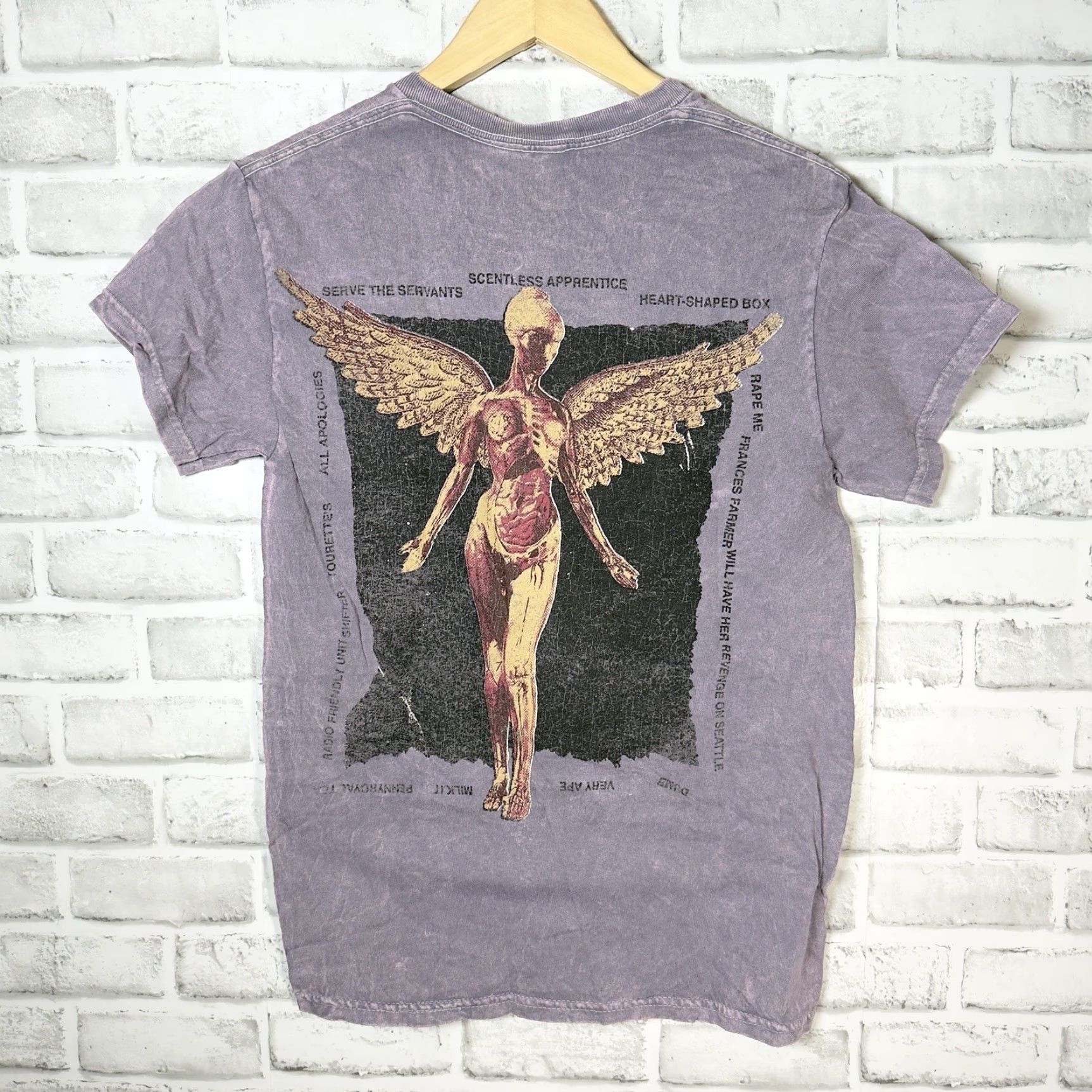 Vintage VINTAGE Nirvana T-Shirt Mens Small Purple In Utero Graphic Band Tee Size US S / EU 44-46 / 1 - 5 Thumbnail