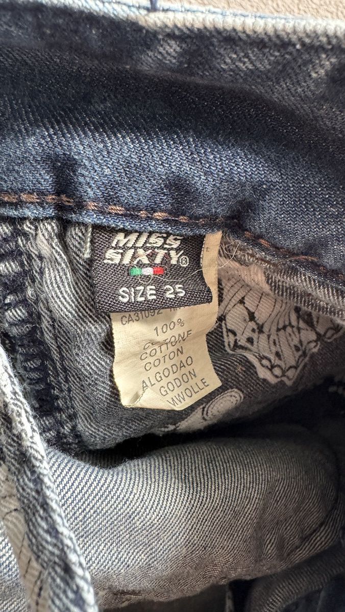 Miss Sixty Sick Y2K Miss 60 Cargo Mudwash Denim Hysteric Glamour vibe Size 25" / US 0 / IT 36 - 5 Thumbnail